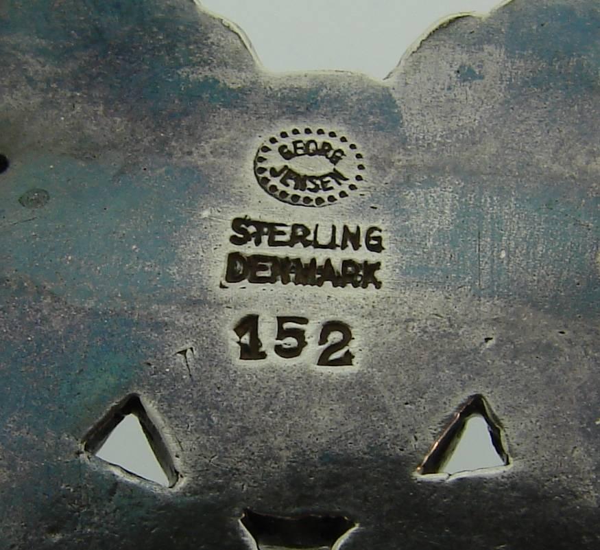Georg Jensen Spectrolite Sterling Silver Pin Brooch Clip No. 152 1