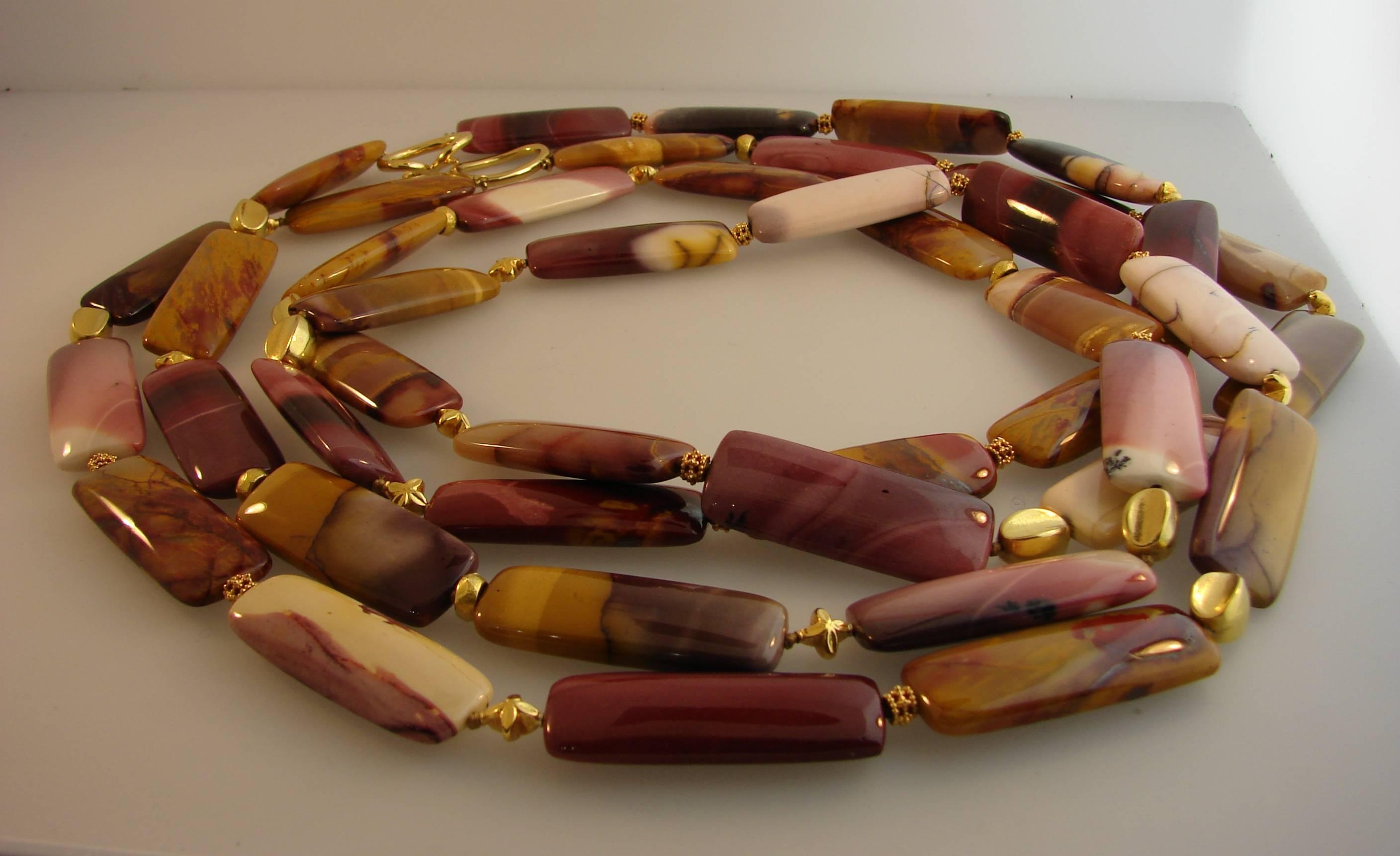 Verdura Agate Bead Strand Necklace with Yellow Gold Clasp 2