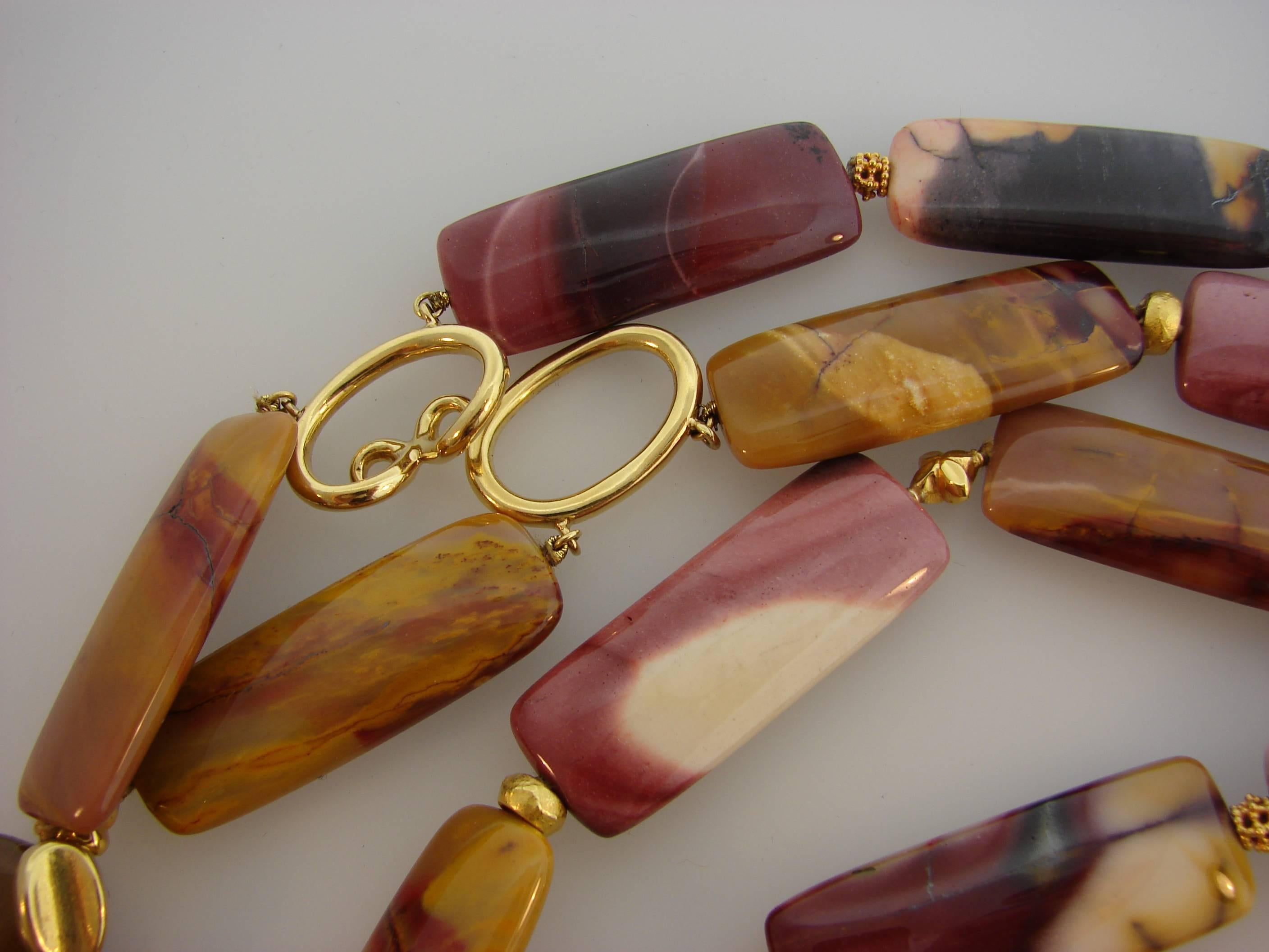 Verdura Agate Bead Strand Necklace with Yellow Gold Clasp 1