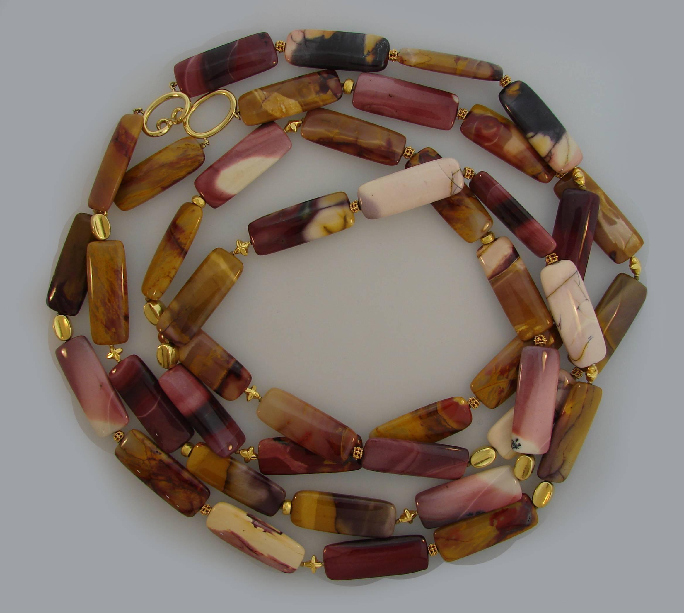 Women's Verdura Agate Bead Strand Necklace with Yellow Gold Clasp