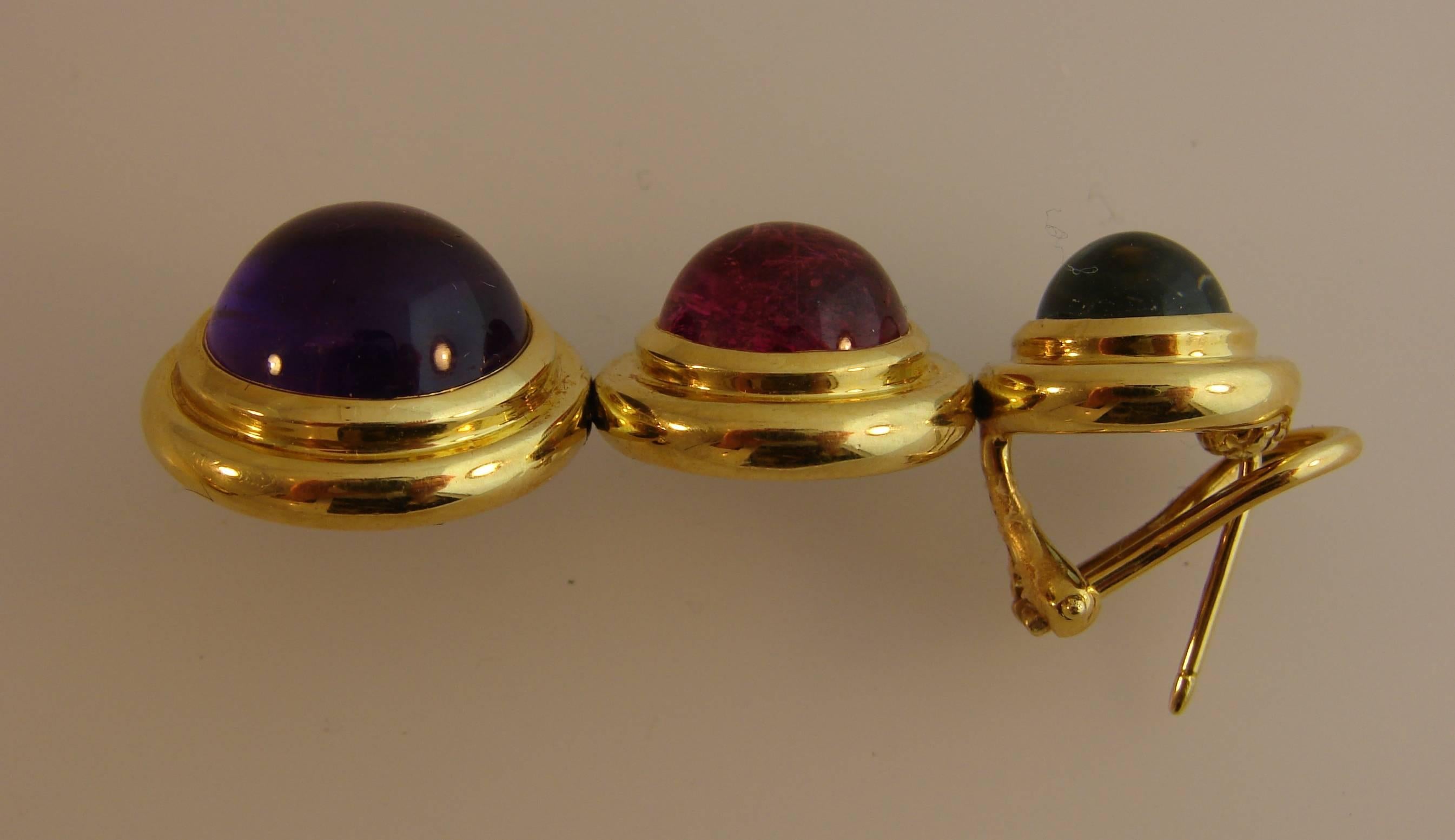 Tiffany Paloma Picasso Gemstones Gold Earrings 1980s  1