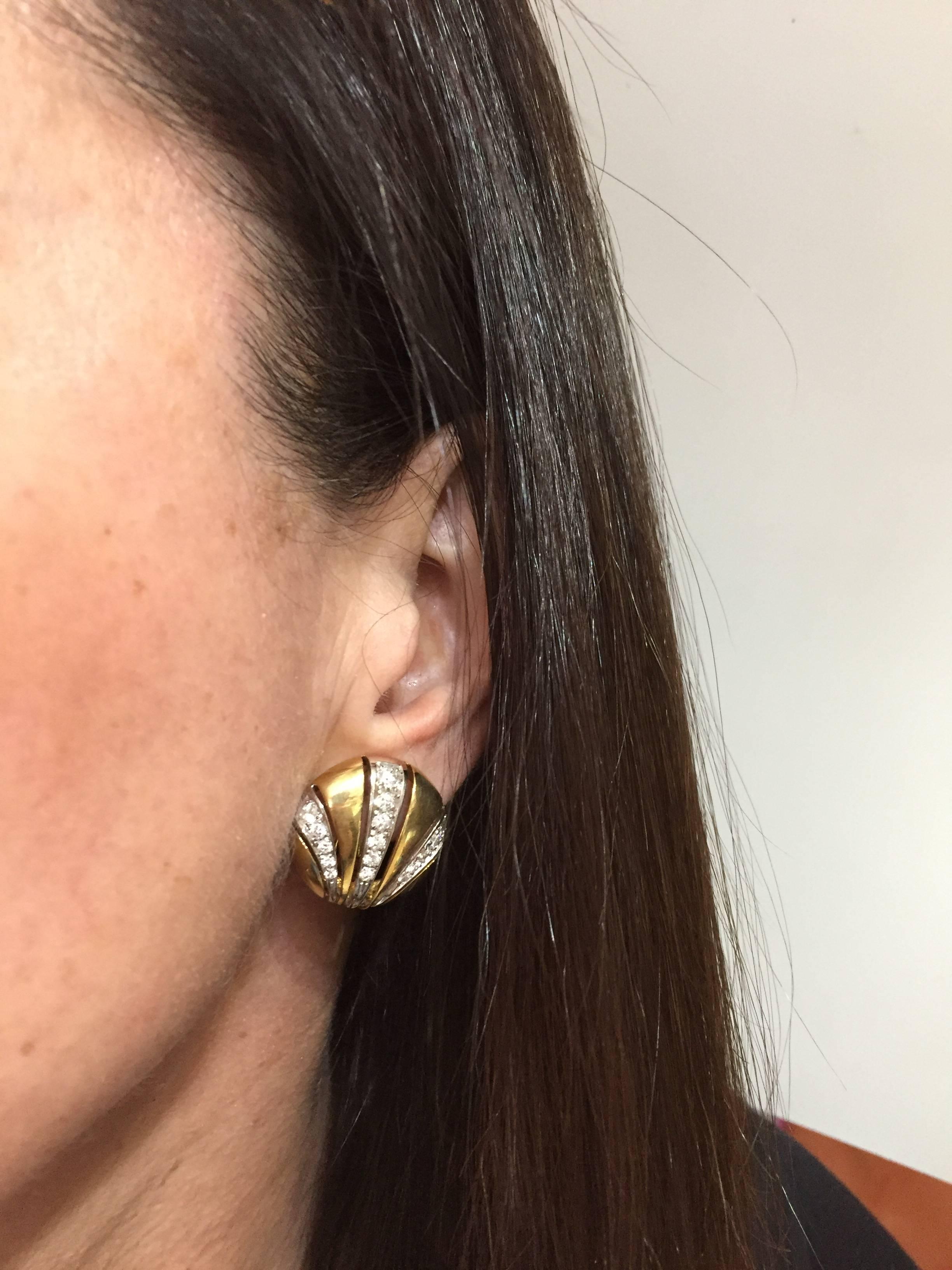 Van Cleef & Arpels Diamond Yellow Gold Earrings For Sale 4