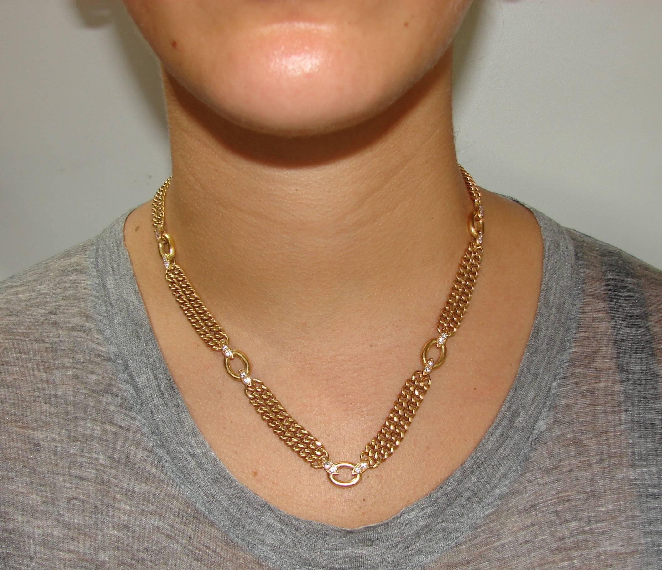 Van Cleef & Arpels Diamond & 18k Yellow Gold Necklace 2