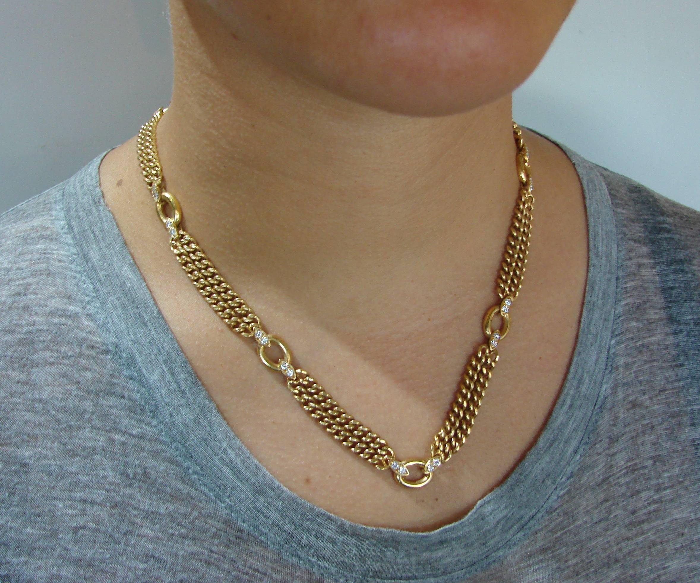 Van Cleef & Arpels Diamond & 18k Yellow Gold Necklace 3