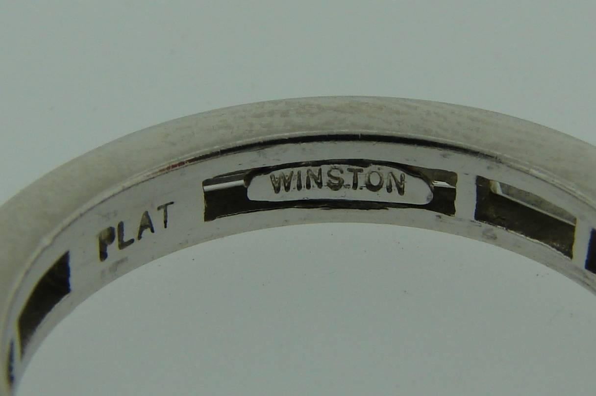 Women's Harry Winston Baguette Diamond Platinum Wedding Band Ring