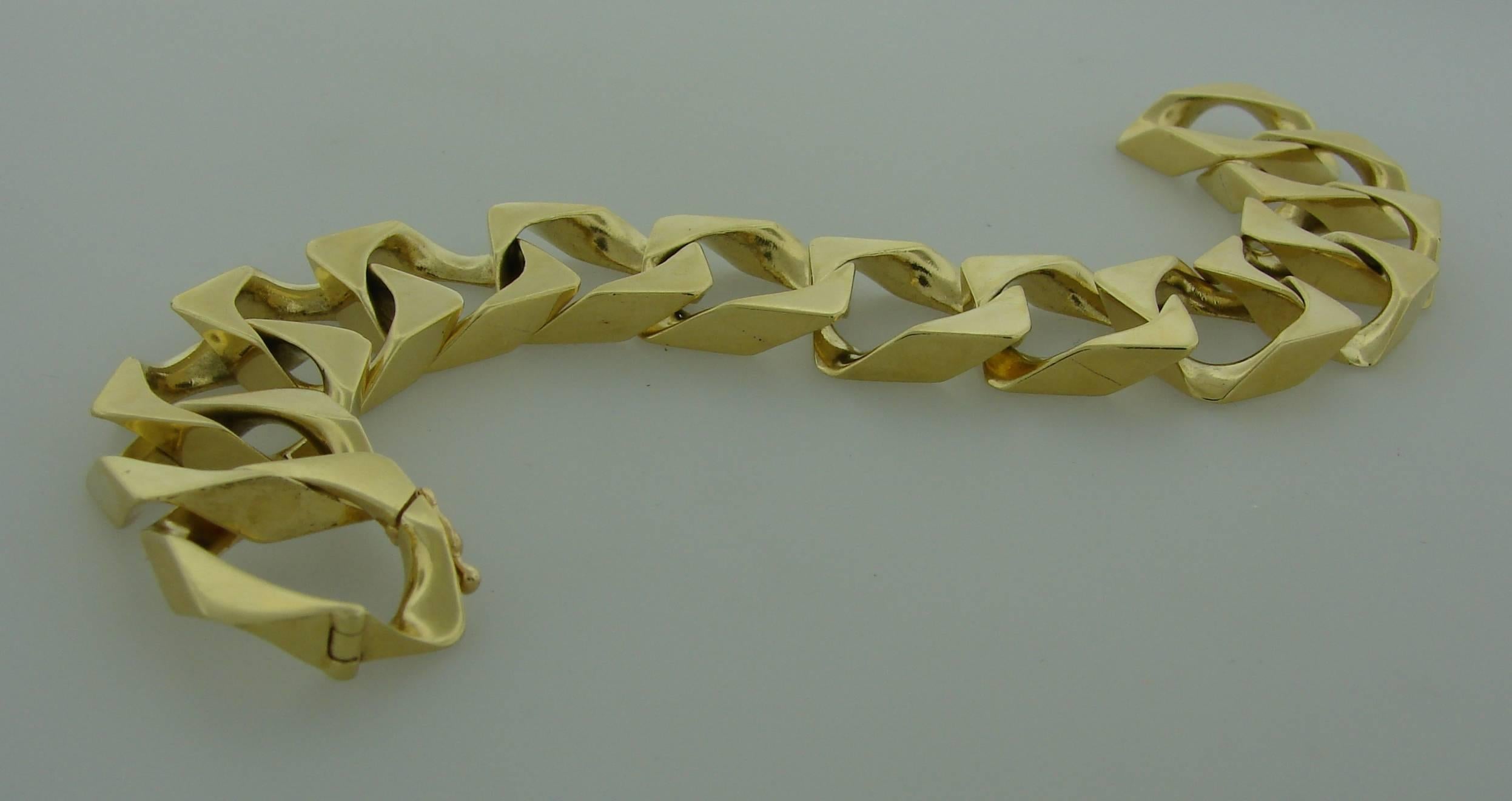 1970s Tiffany & Co. Gold Square Link Bracelet 1