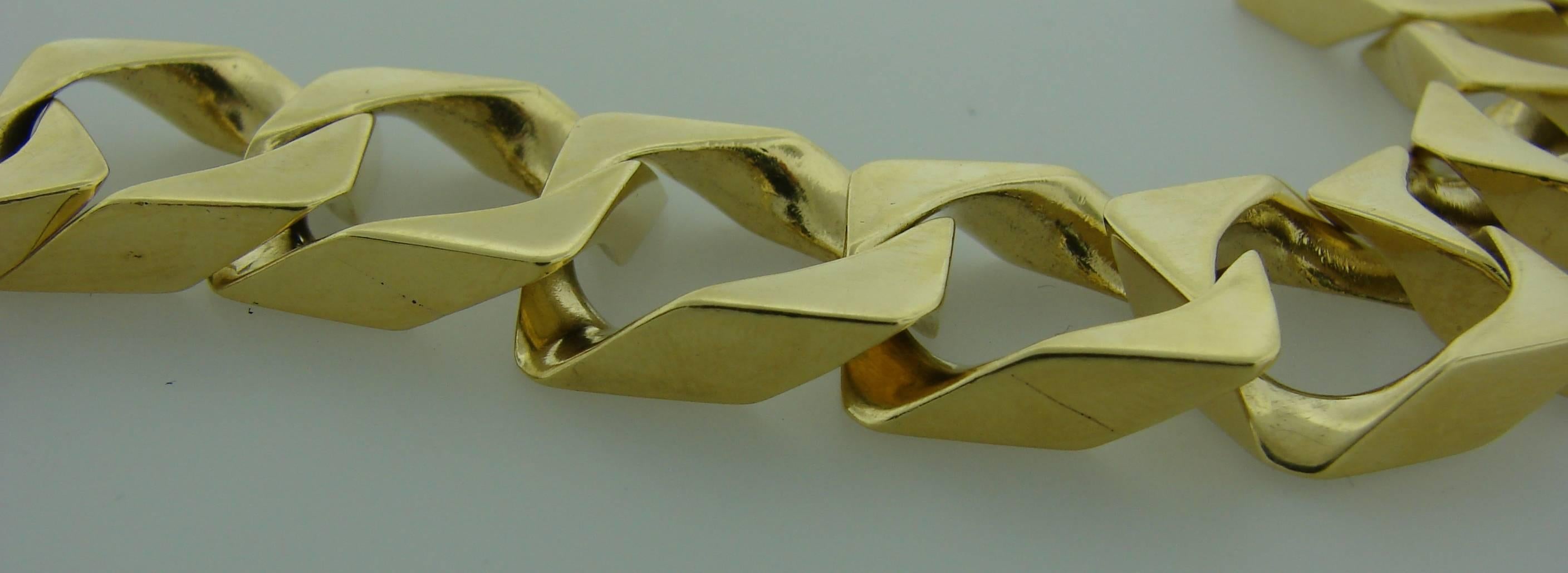 1970s Tiffany & Co. Gold Square Link Bracelet 2
