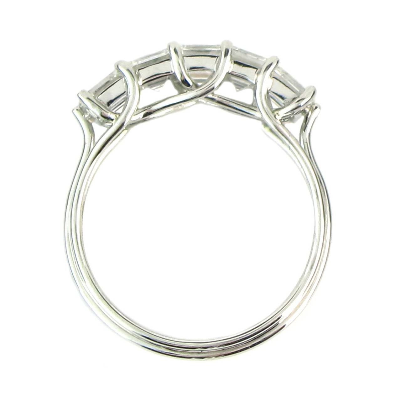 Square Step Cut Diamond Platinum Eternity Ring In Excellent Condition For Sale In Edinburgh, GB
