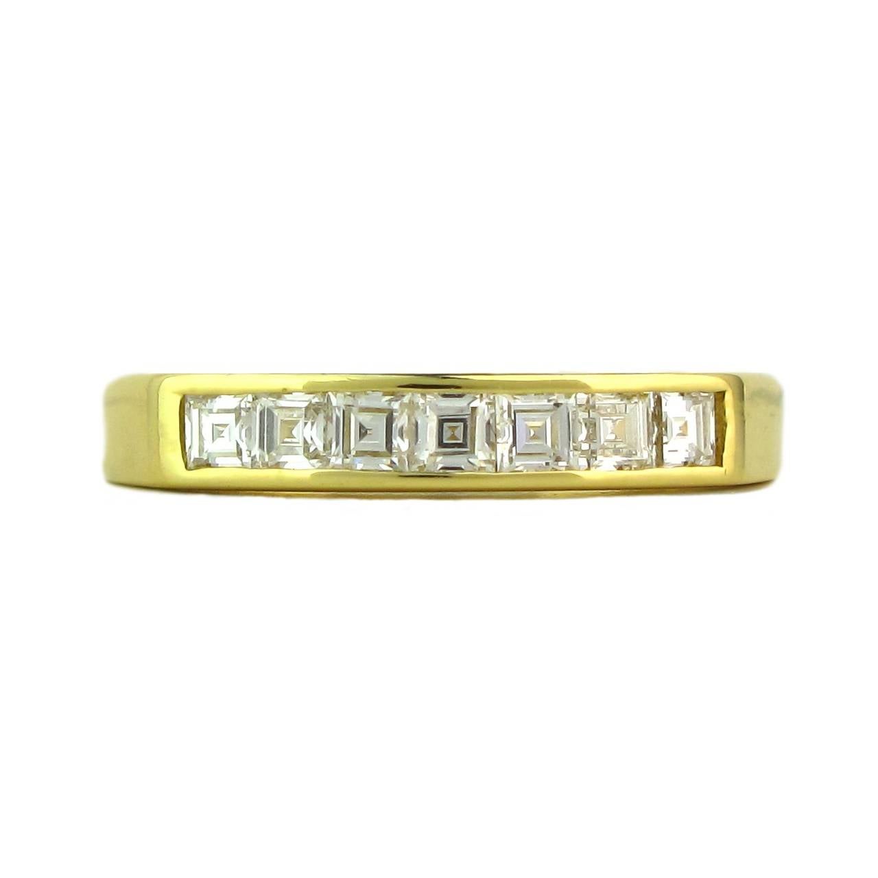 Boodles Square Cut Diamond Gold Half Eternity Ring