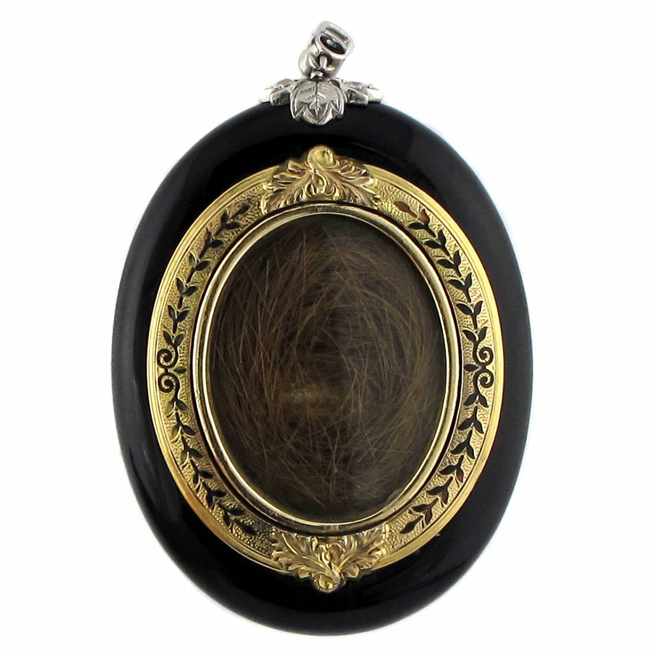 Victorian Jewelled Mourning Locket with Hairwork