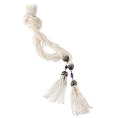 Antique Victorian Natural Seed Pearl Tassel Sautoir Necklace
