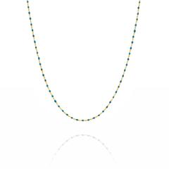 Turquoise and 22K Gold Wire Wrap Necklace