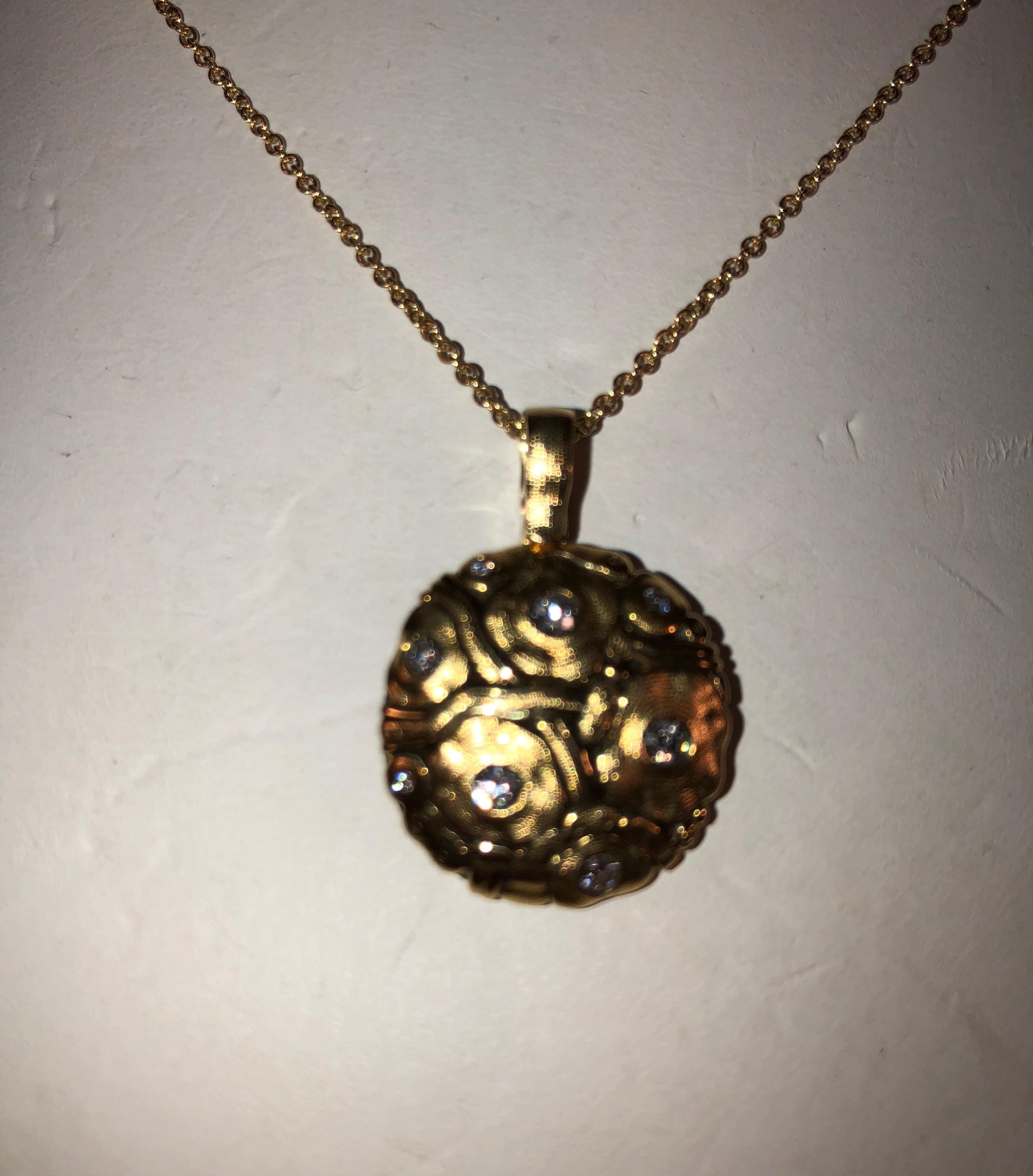 Alex Sepkus Gold and Diamond Summer Flowers Pendant In New Condition In Dallas, TX