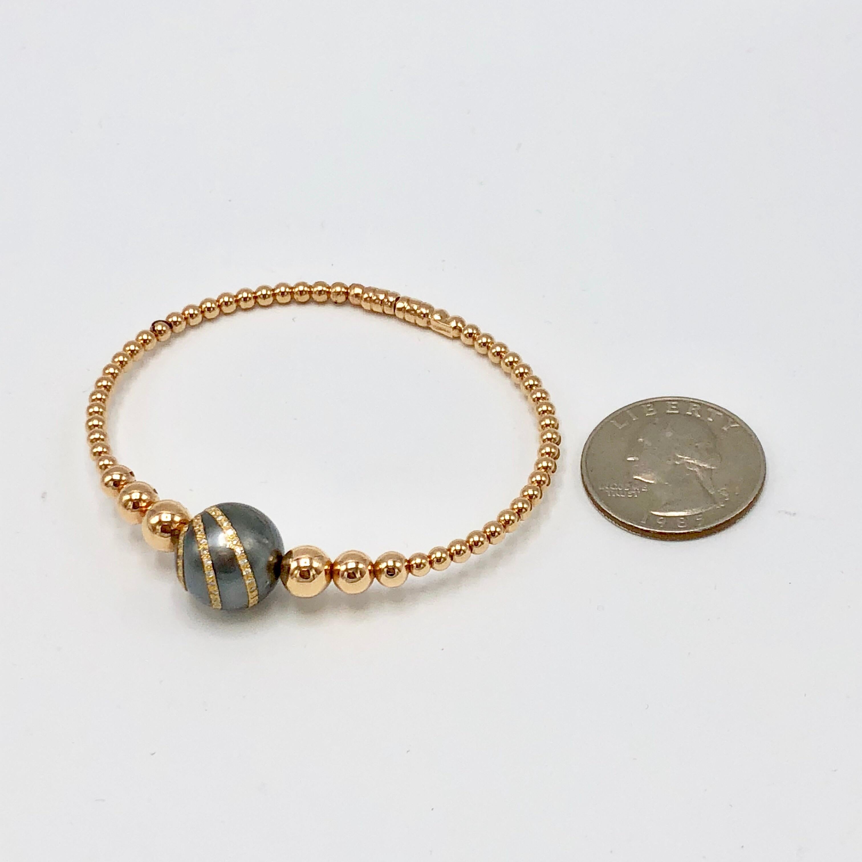 gold and pearl bangle bracelet