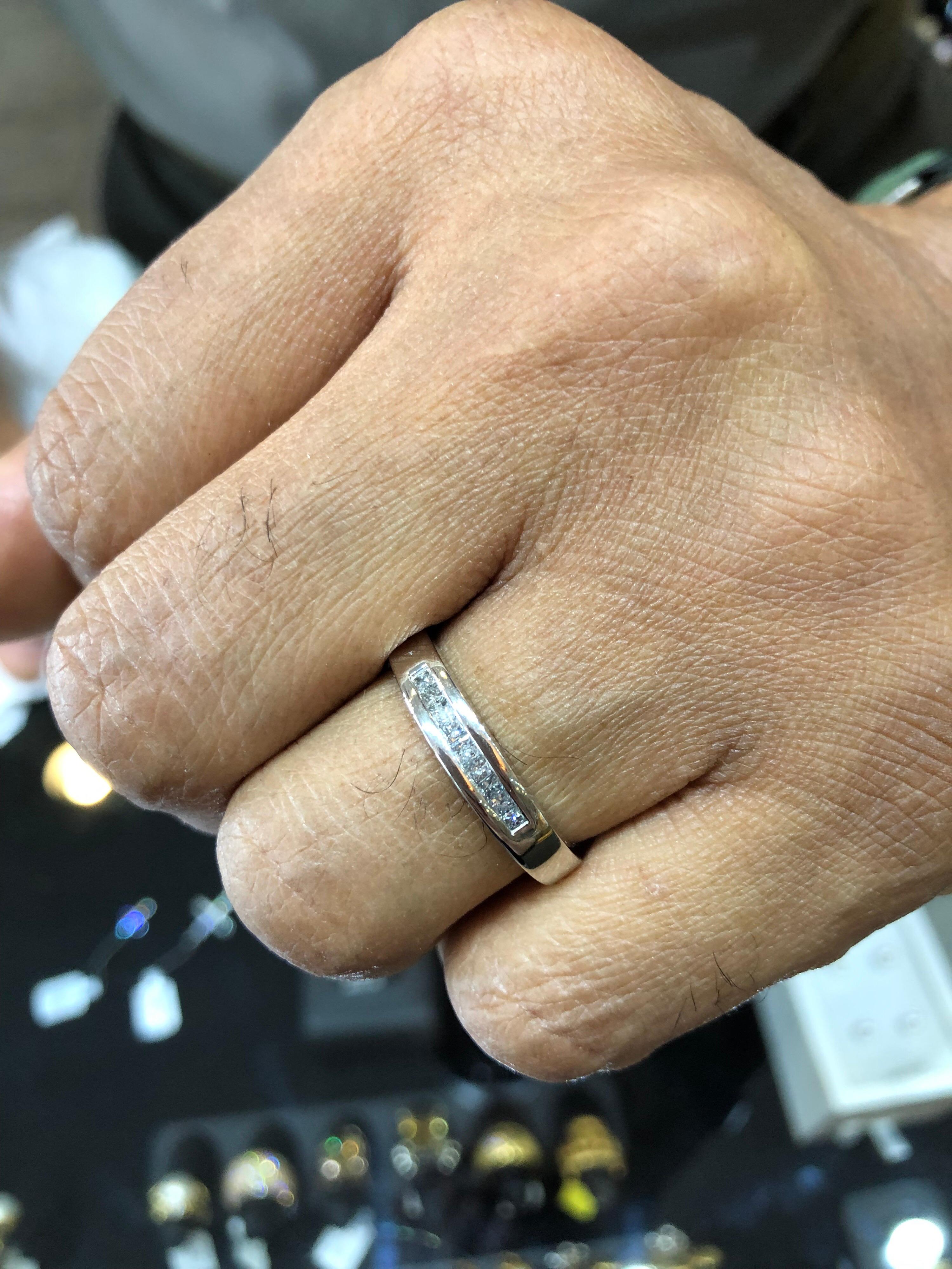 Men's Diamond White Gold Band