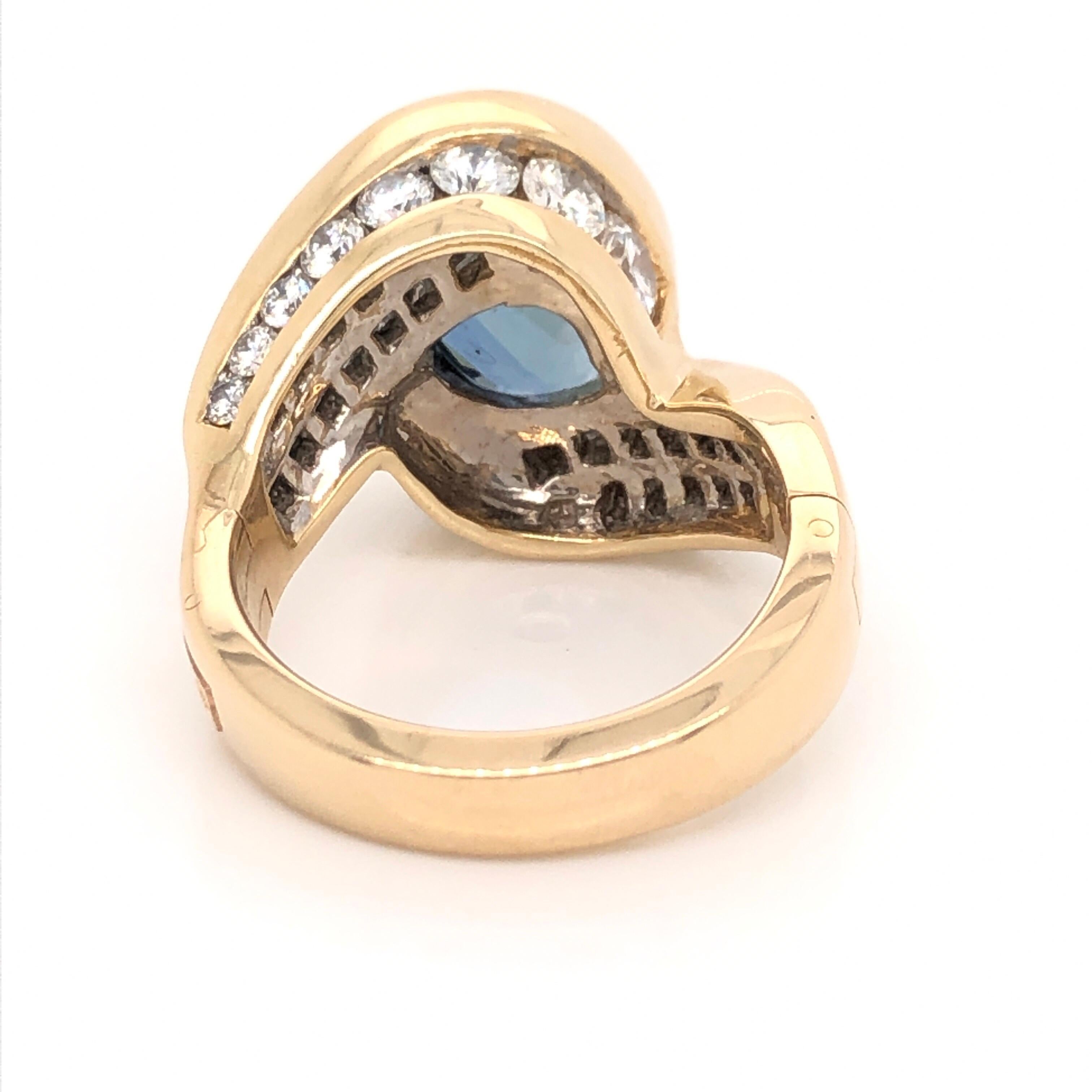 Women's Sapphire, Gold and Diamond Dinner Ring