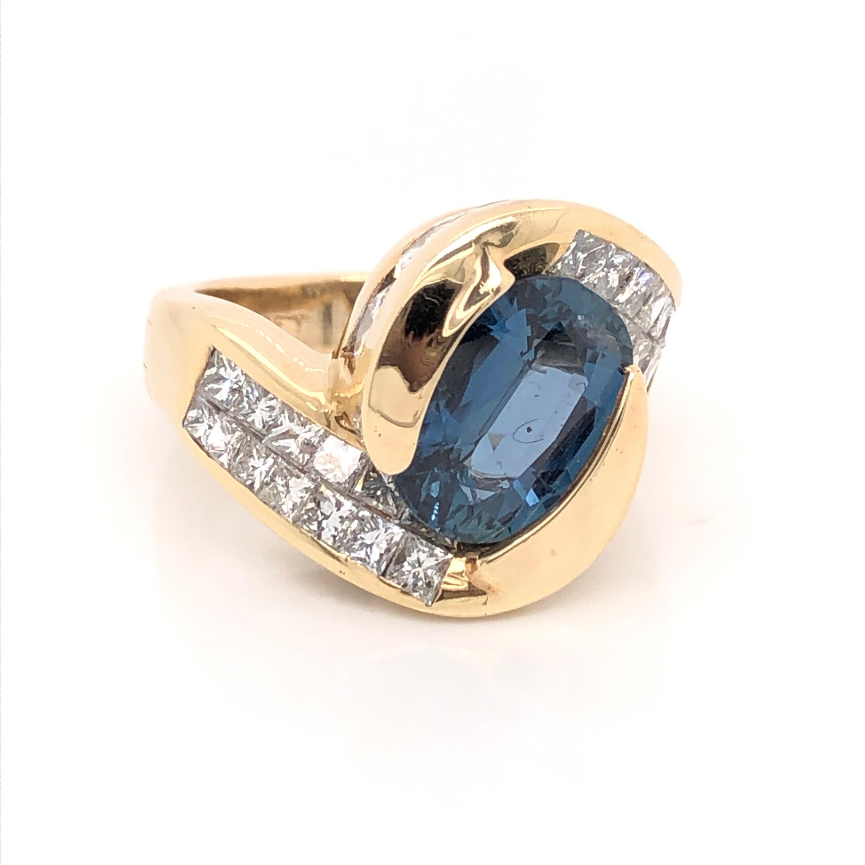 Sapphire, Gold and Diamond Dinner Ring 4