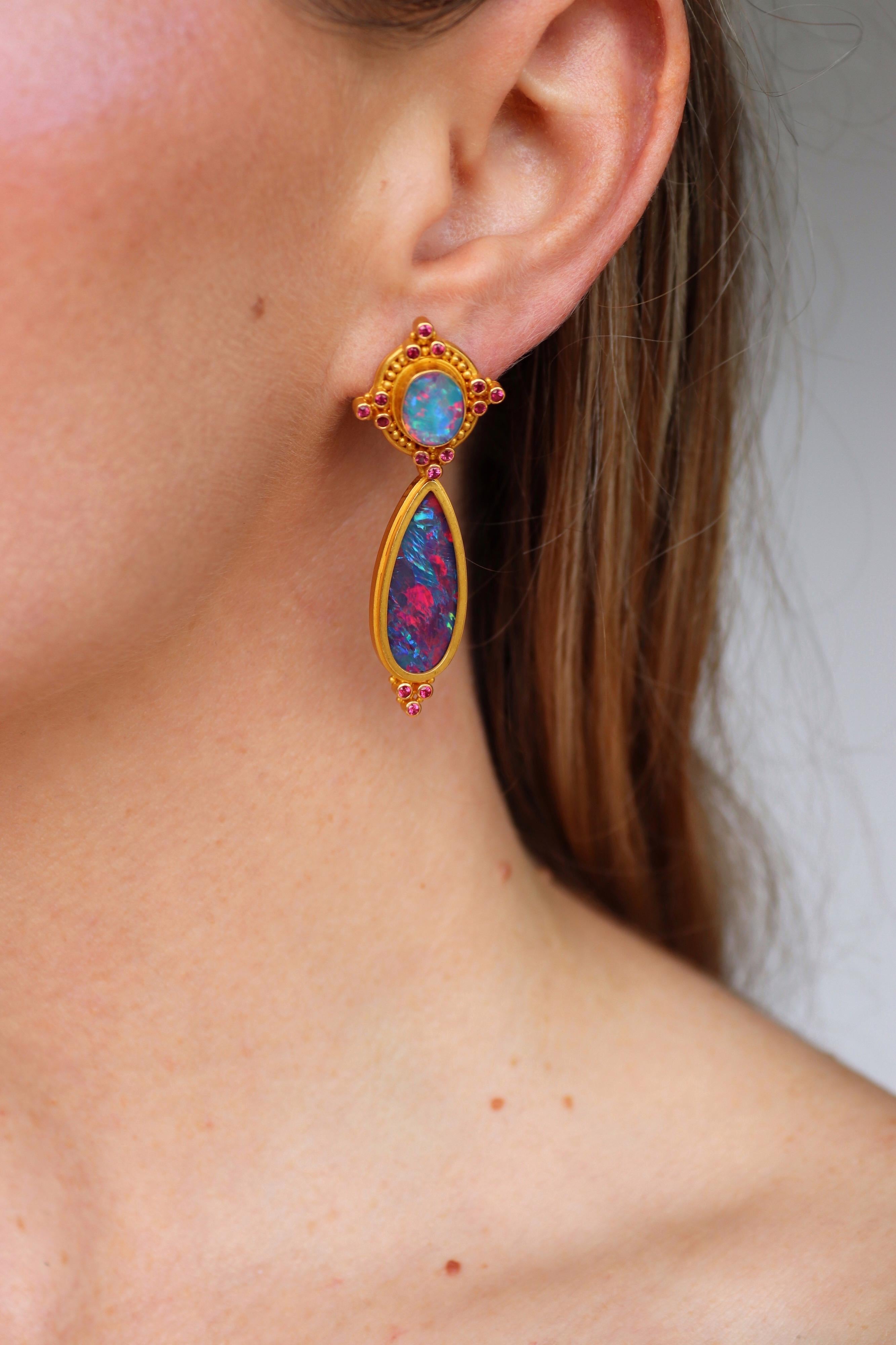 Carolyn Tyler Boulder Opal Earrings 2