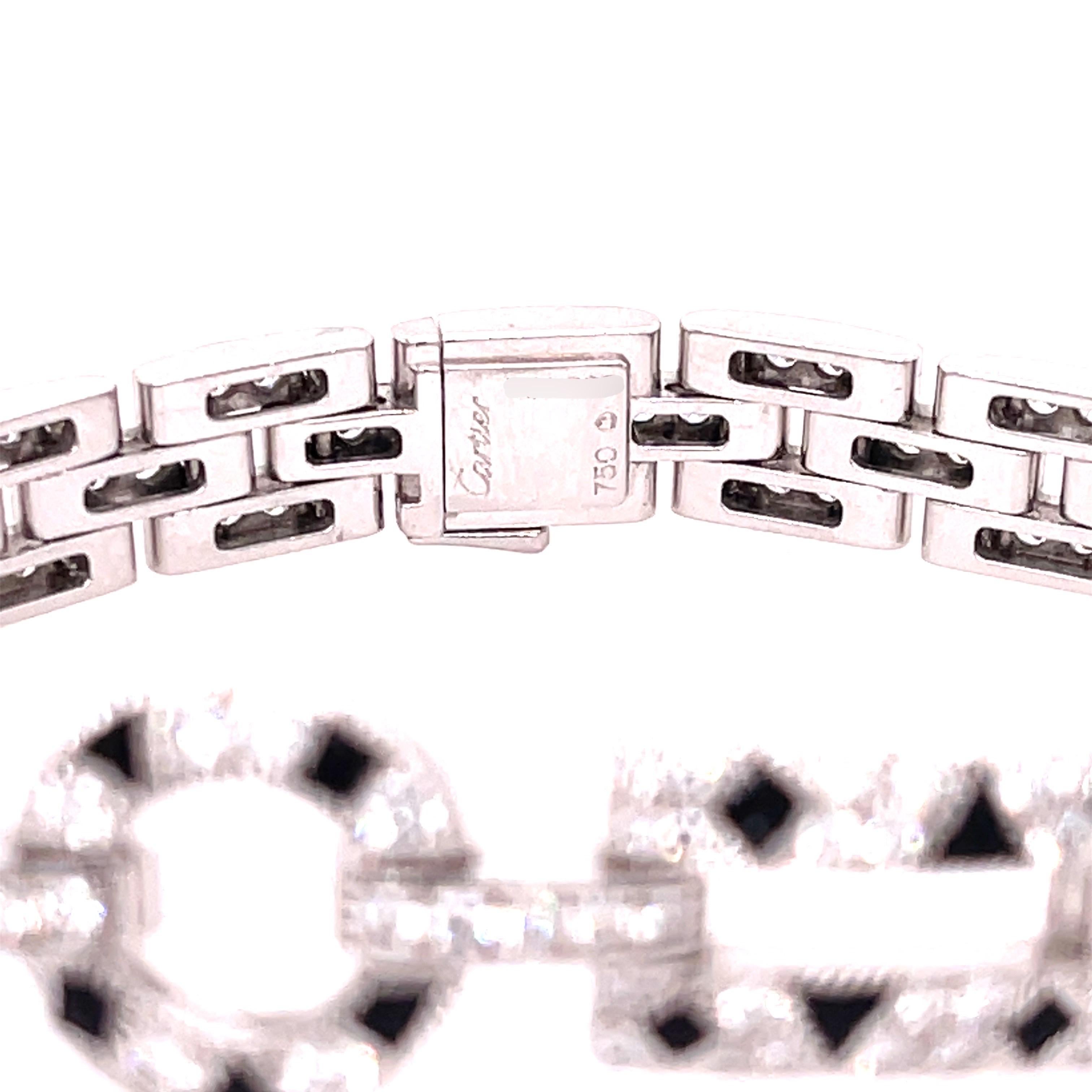 Cartier Panthere de Cartier Armband aus Weißgold mit Diamanten und Onyx im Zustand „Gut“ im Angebot in Dallas, TX