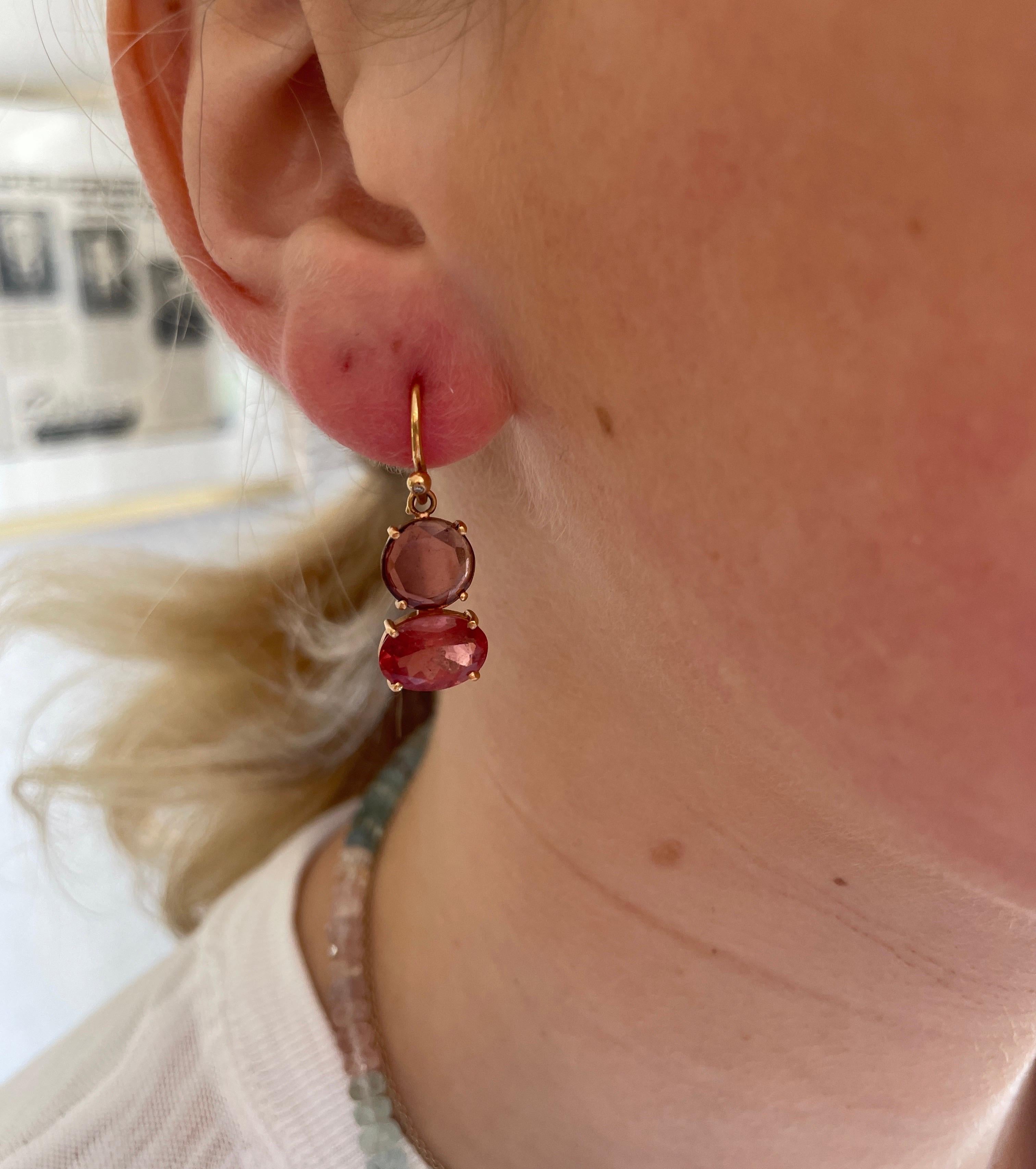 Irene Neuwirth Doppelter Turmalin Einzelohrring 18K Rose Gold 1