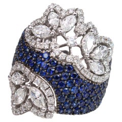 Stefan Hafner White Gold Sapphire and Diamond Ring