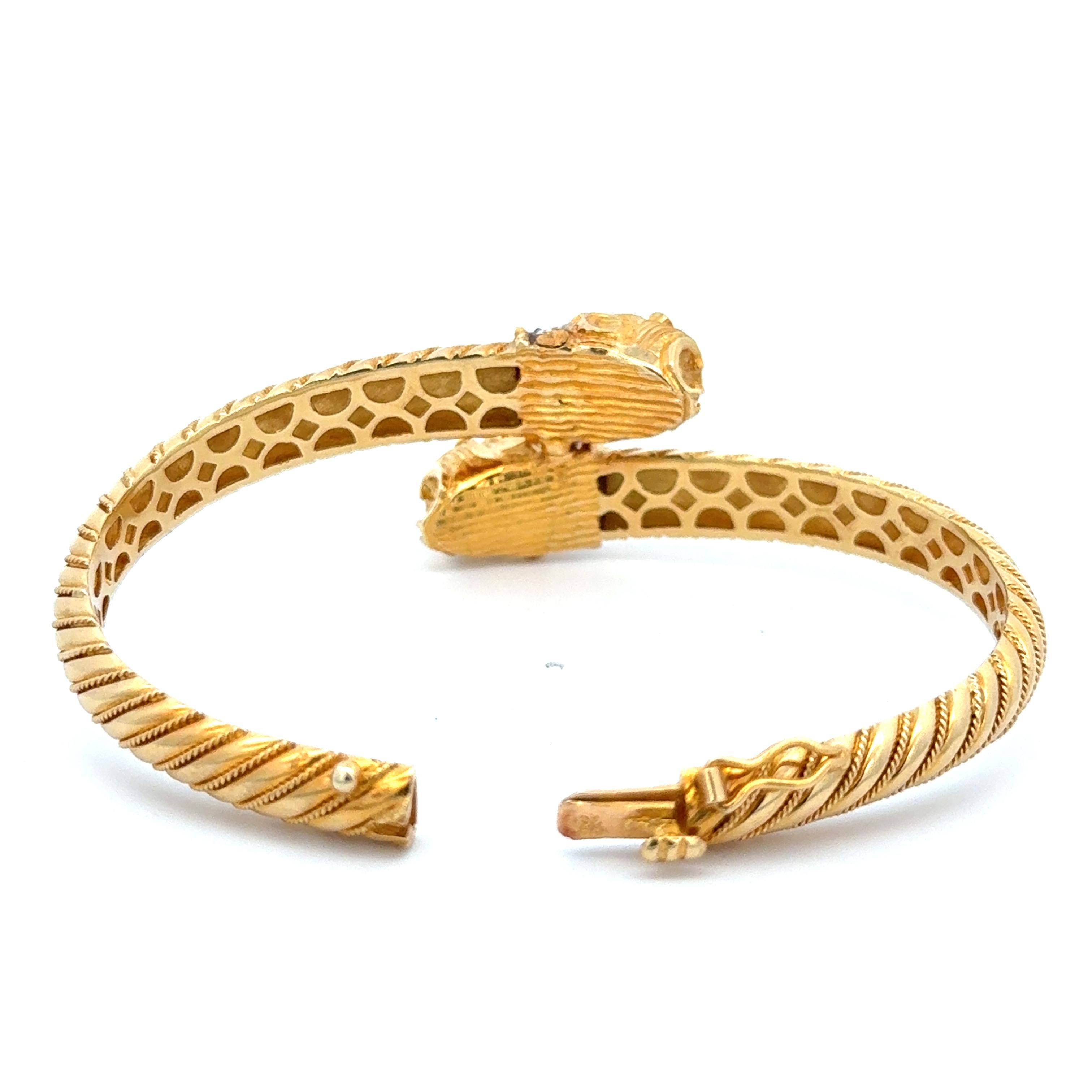 Pulsera Bypass Cabezas de León Oro Amarillo 18K en venta 1