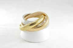 Italian Designed Antonio Popini Tri-Colored Gold Bracelet