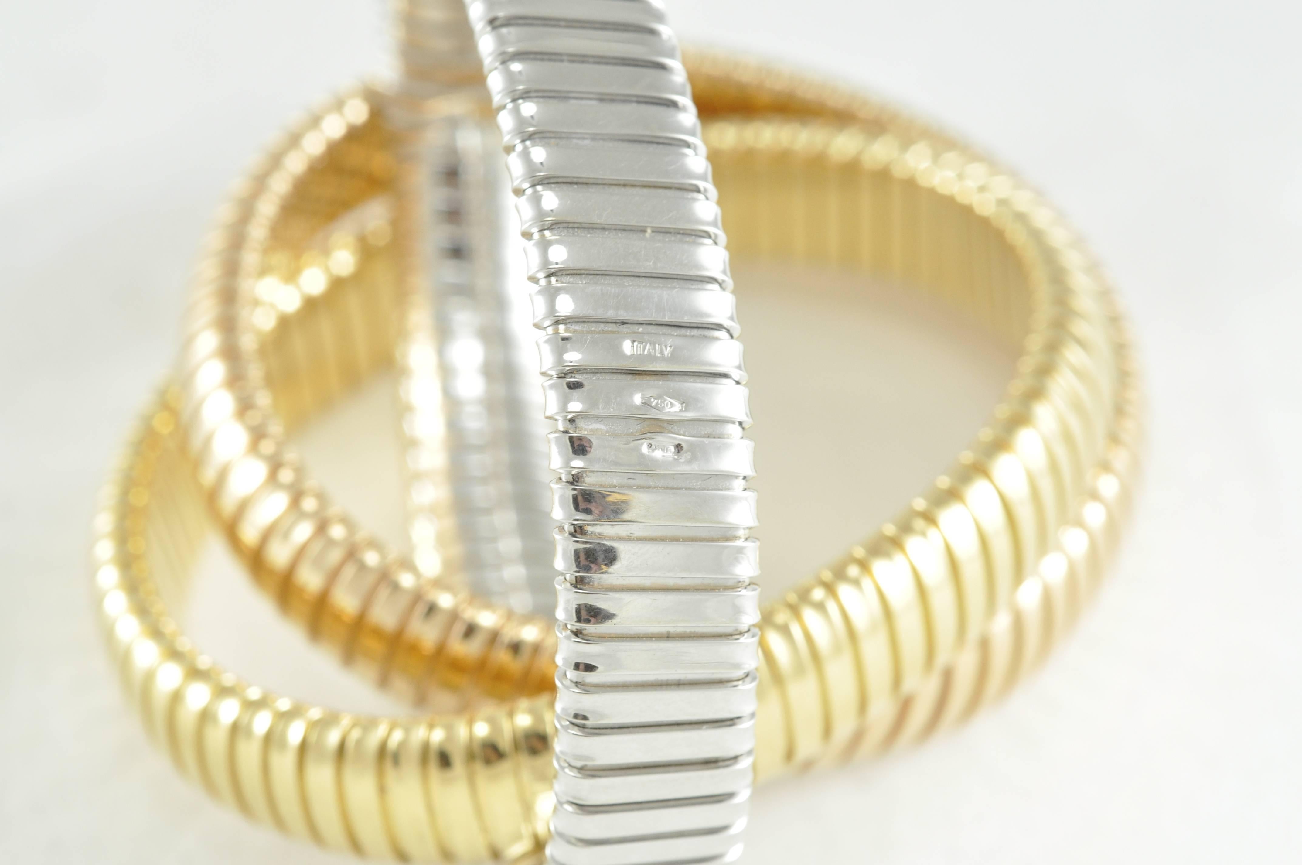 Italian Designed Antonio Popini Tri-Colored Gold Bracelet In New Condition In Dallas, TX