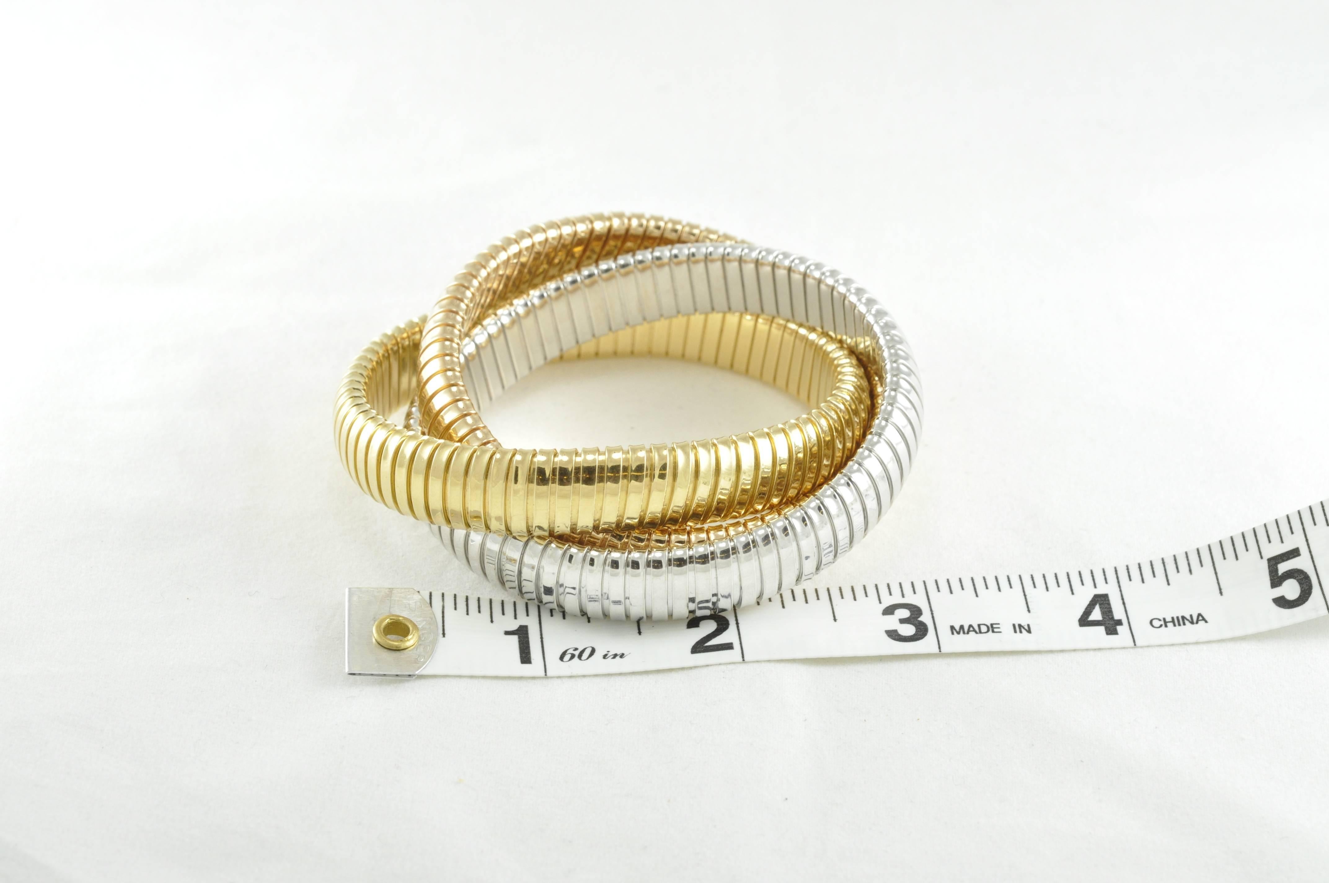 Women's Italian Designed Antonio Popini Tri-Colored Gold Bracelet