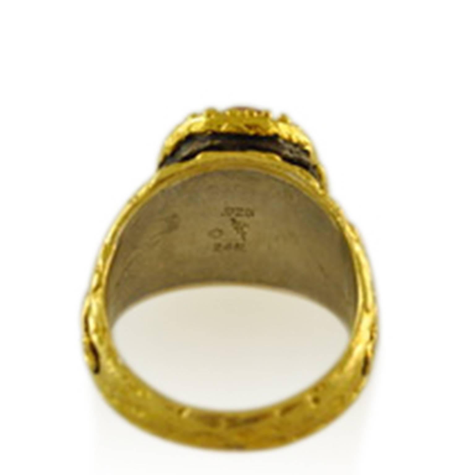 Contemporary Victor Velyan Spessartite Garnet Diamond Gold Ring