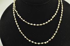 Freshwater Pearl and 22K Gold Wire Wrap Necklace