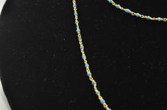 Turquoise and 22K Gold Wire Wrap Necklace