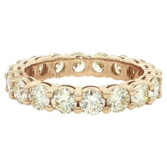 Alliance « Eternity » en or jaune 14 carats sertie de diamants (3 carats au total)