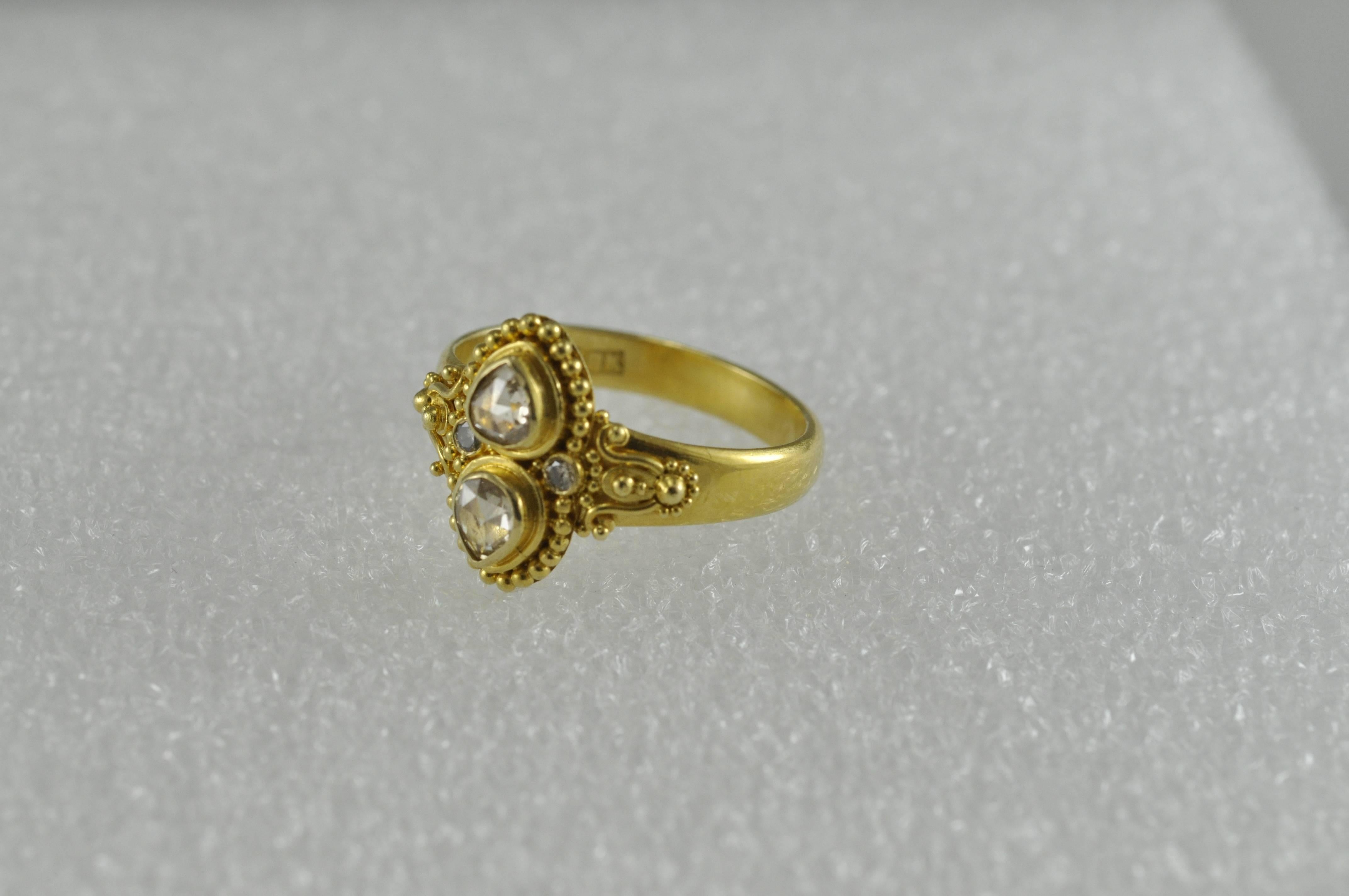 Gold and Rose Cut Diamond Ring 1