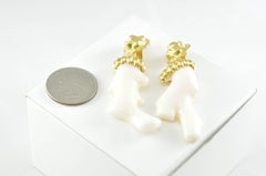 Mahie Off-White Coral and Gold Earrings