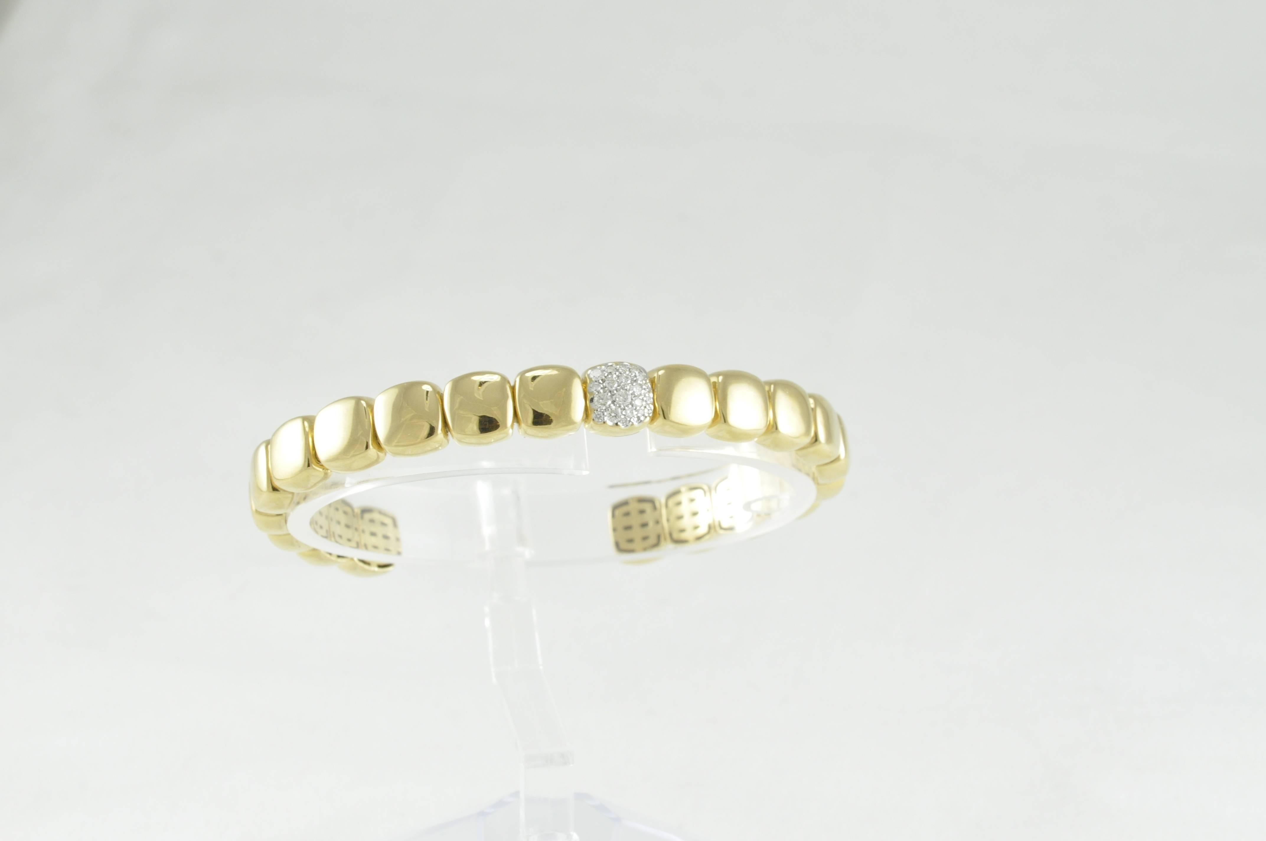 Modern Papini Yellow Gold and Diamond Bracelet