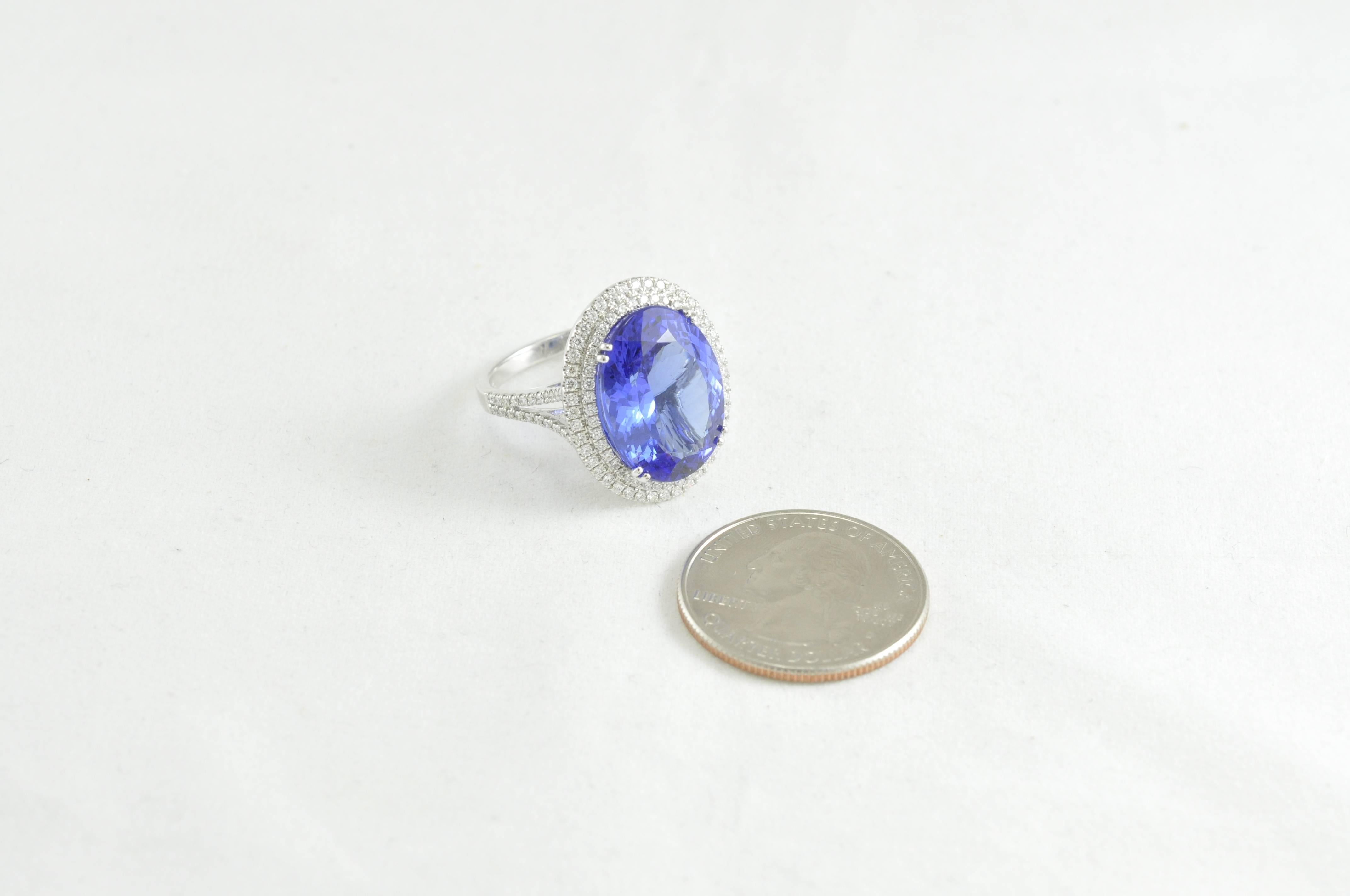 Oval Tanzanite Diamond Ring 2