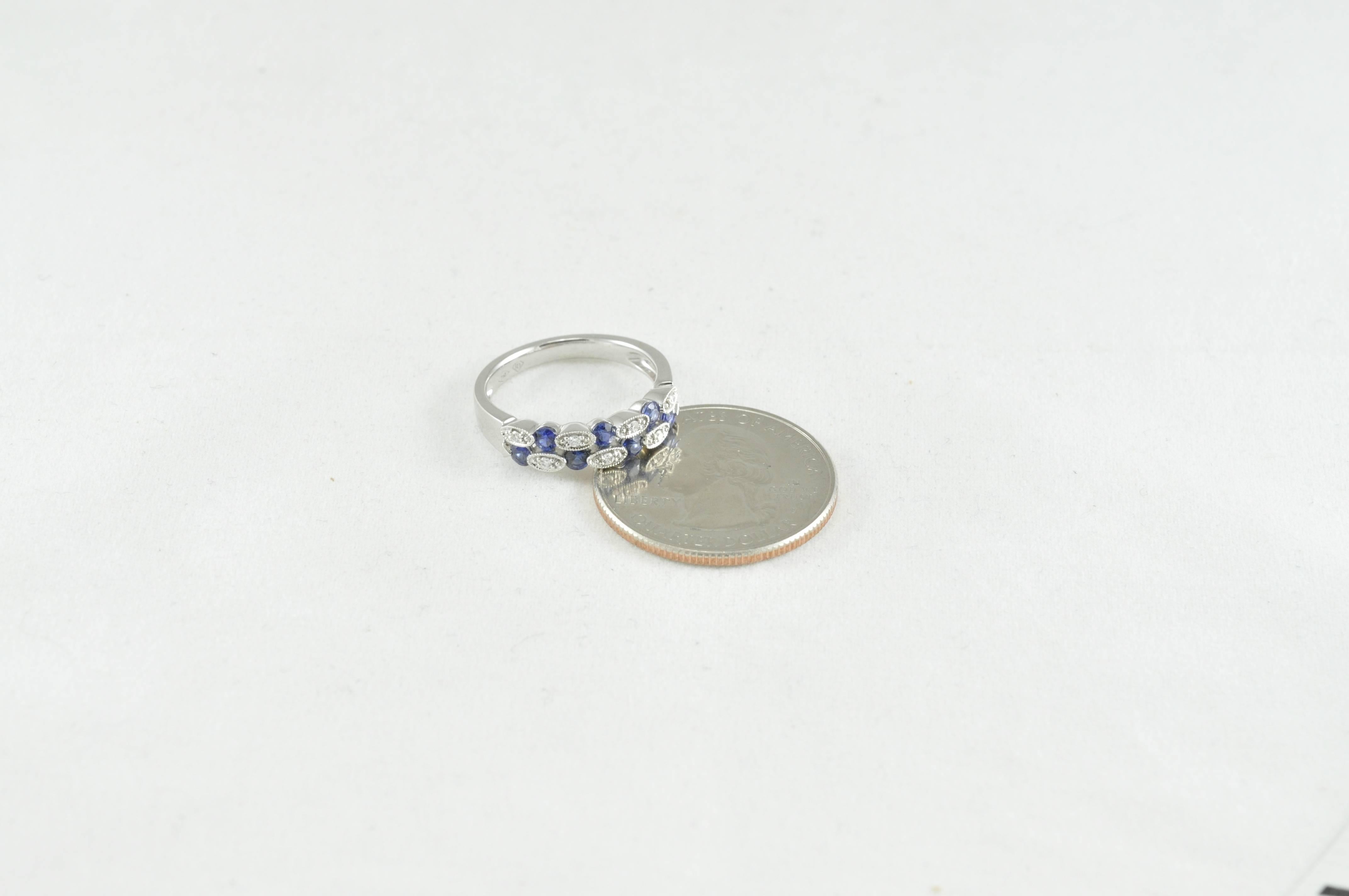 Women's Jewels by Jacob White Gold Diamond and Sapphire Ring