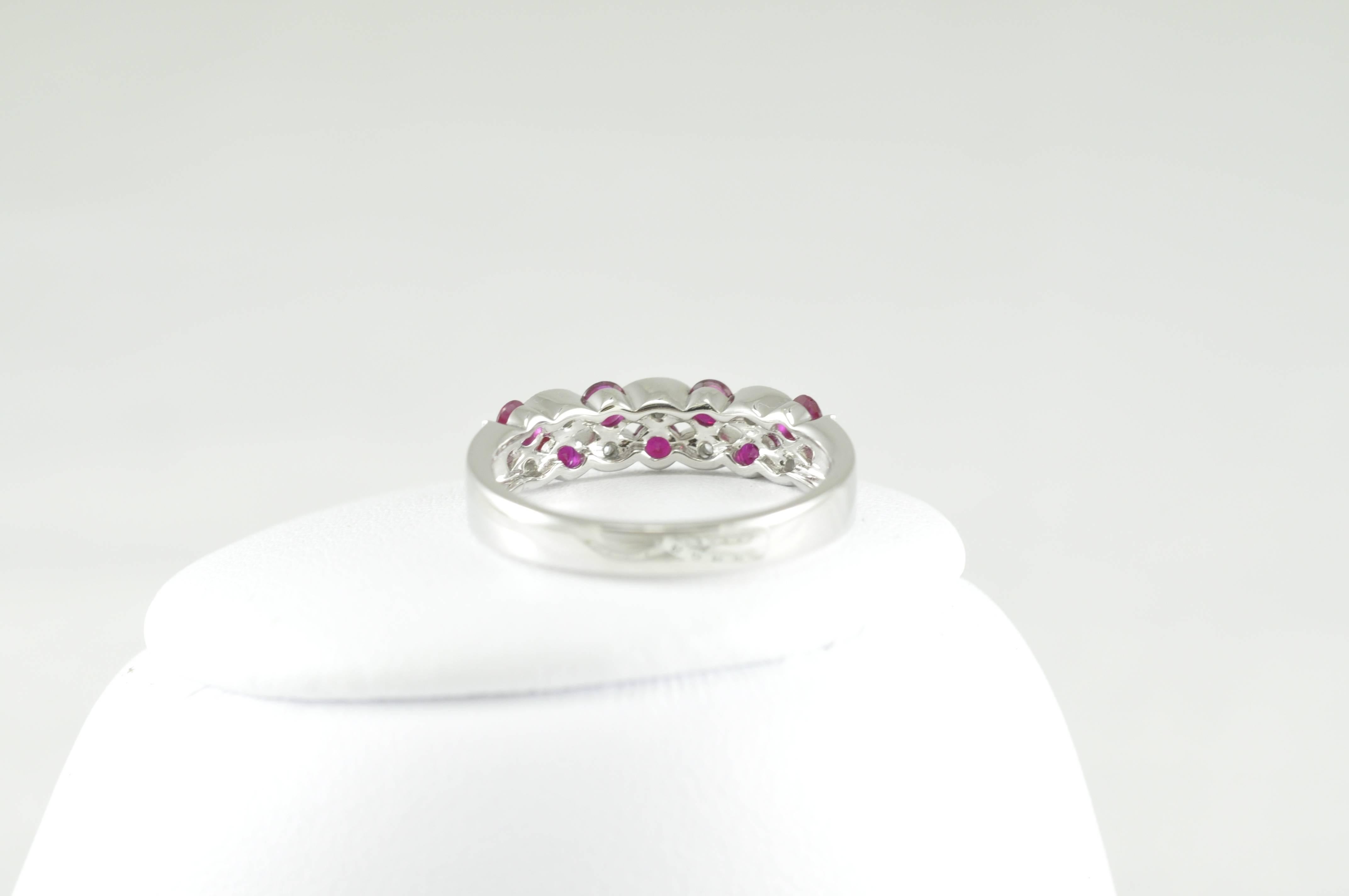 Modern Gold Diamond and Ruby Ring