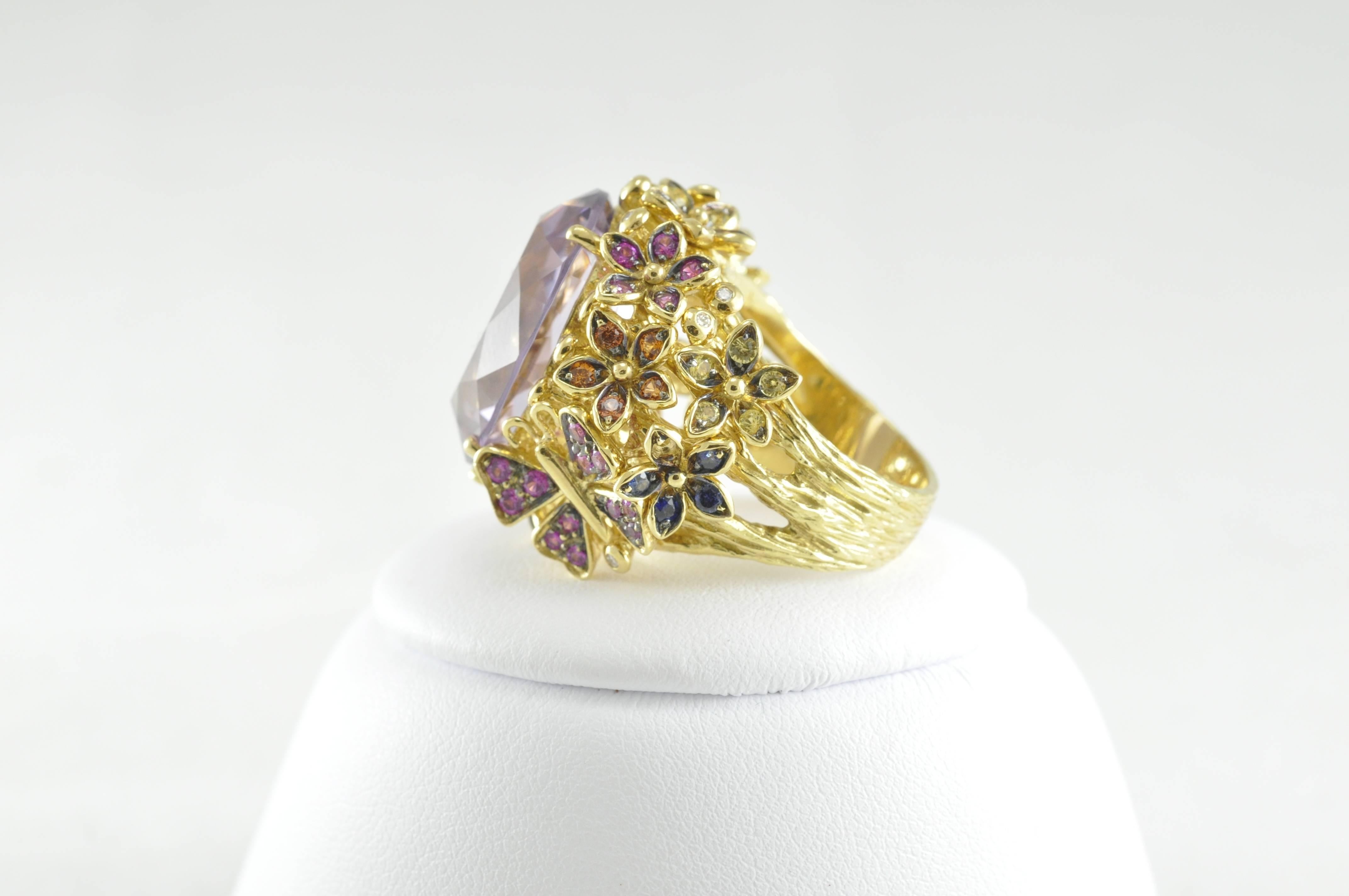 Women's Yellow Gold and Amethyst Ring