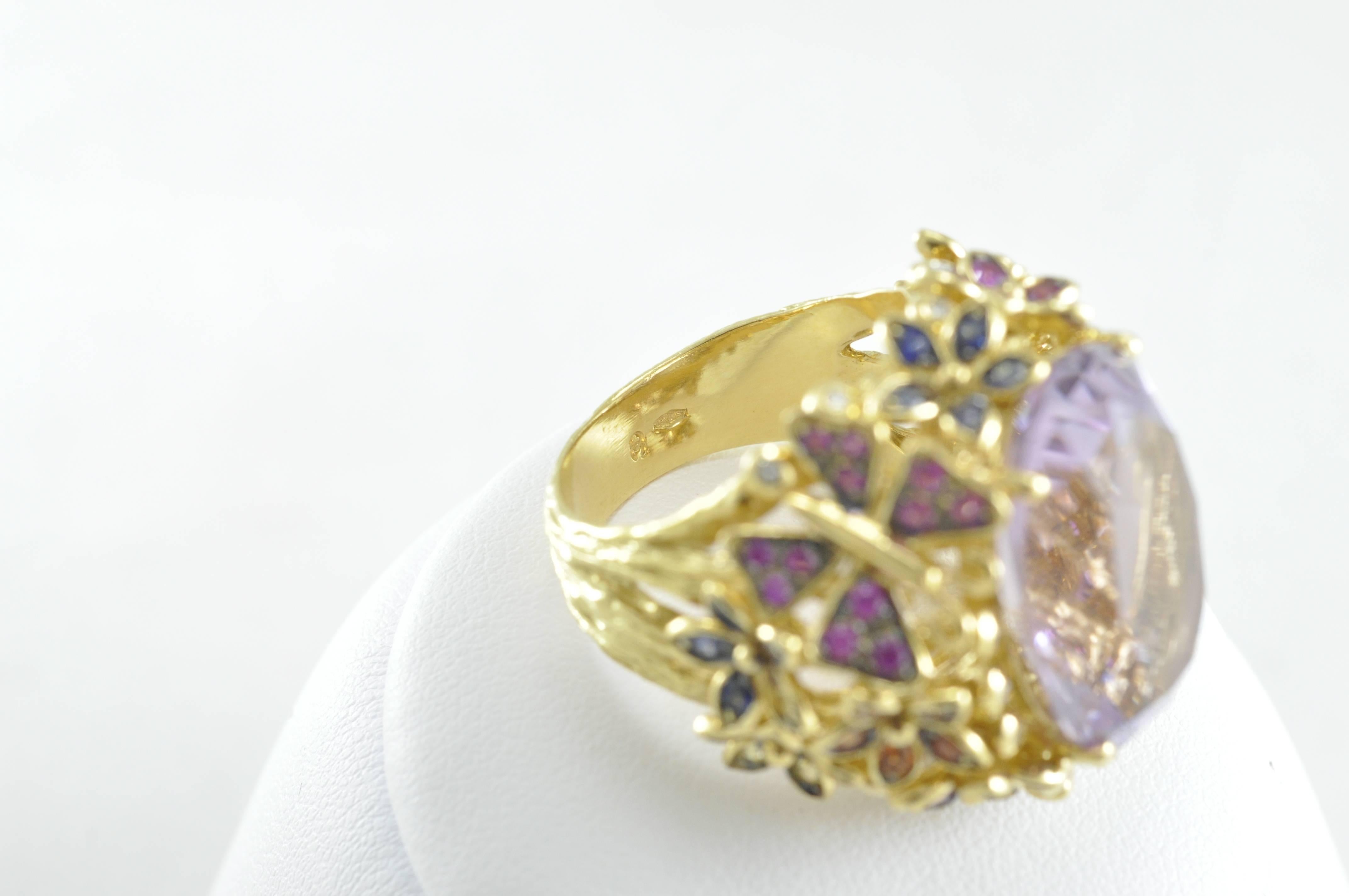 Yellow Gold and Amethyst Ring 1
