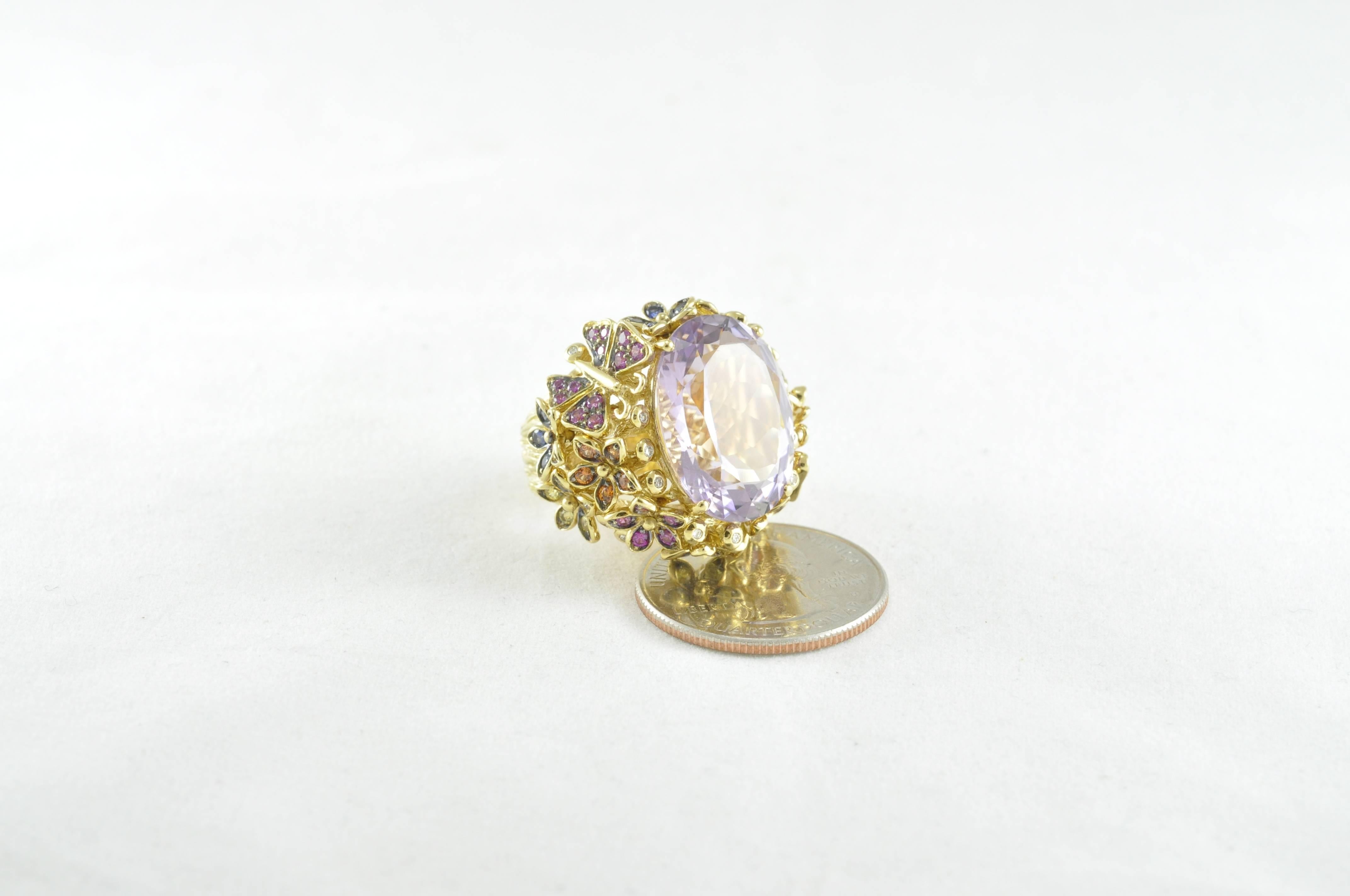 Yellow Gold and Amethyst Ring 2