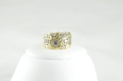 Alex Sepkus Gold Sapphire and Diamond Dome Ring