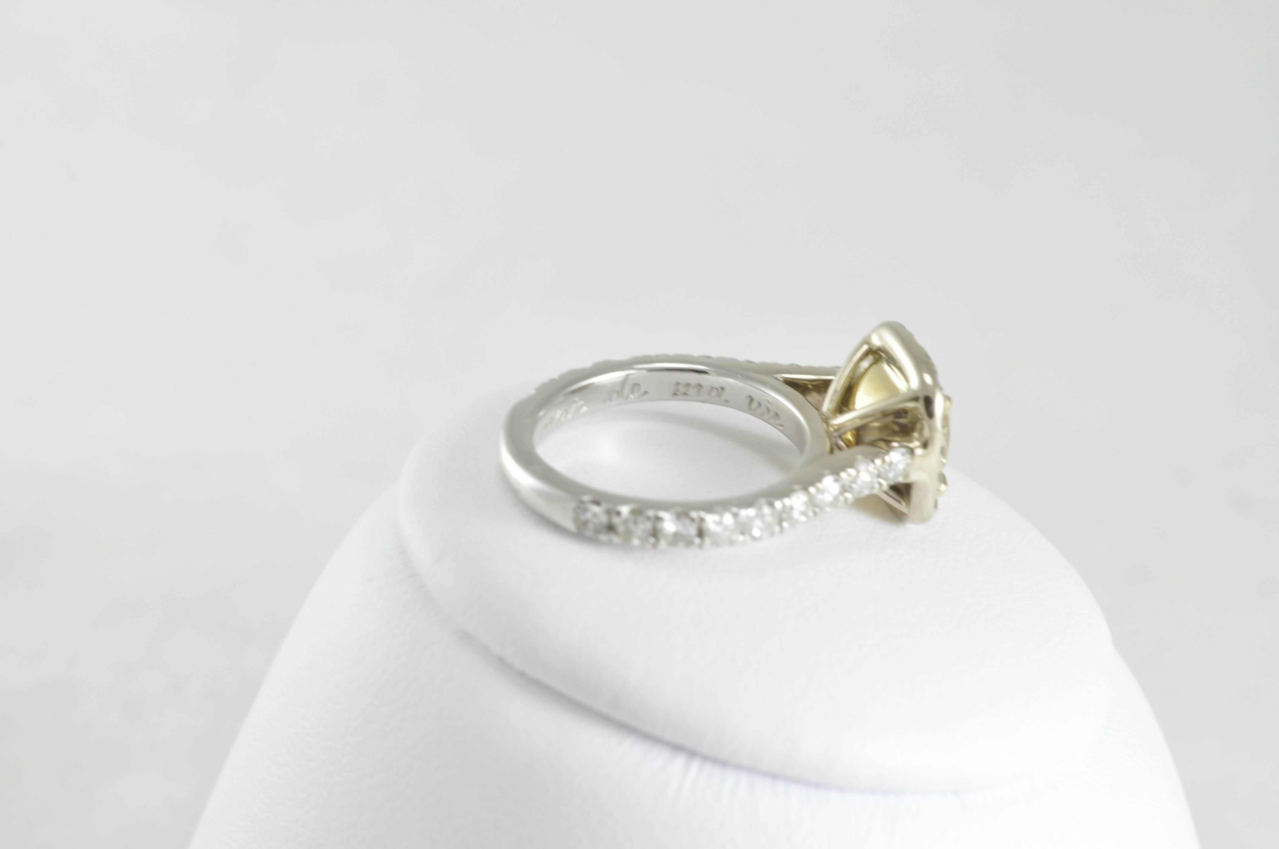 Women's White Gold and Yellow Diamond Engagement Ring