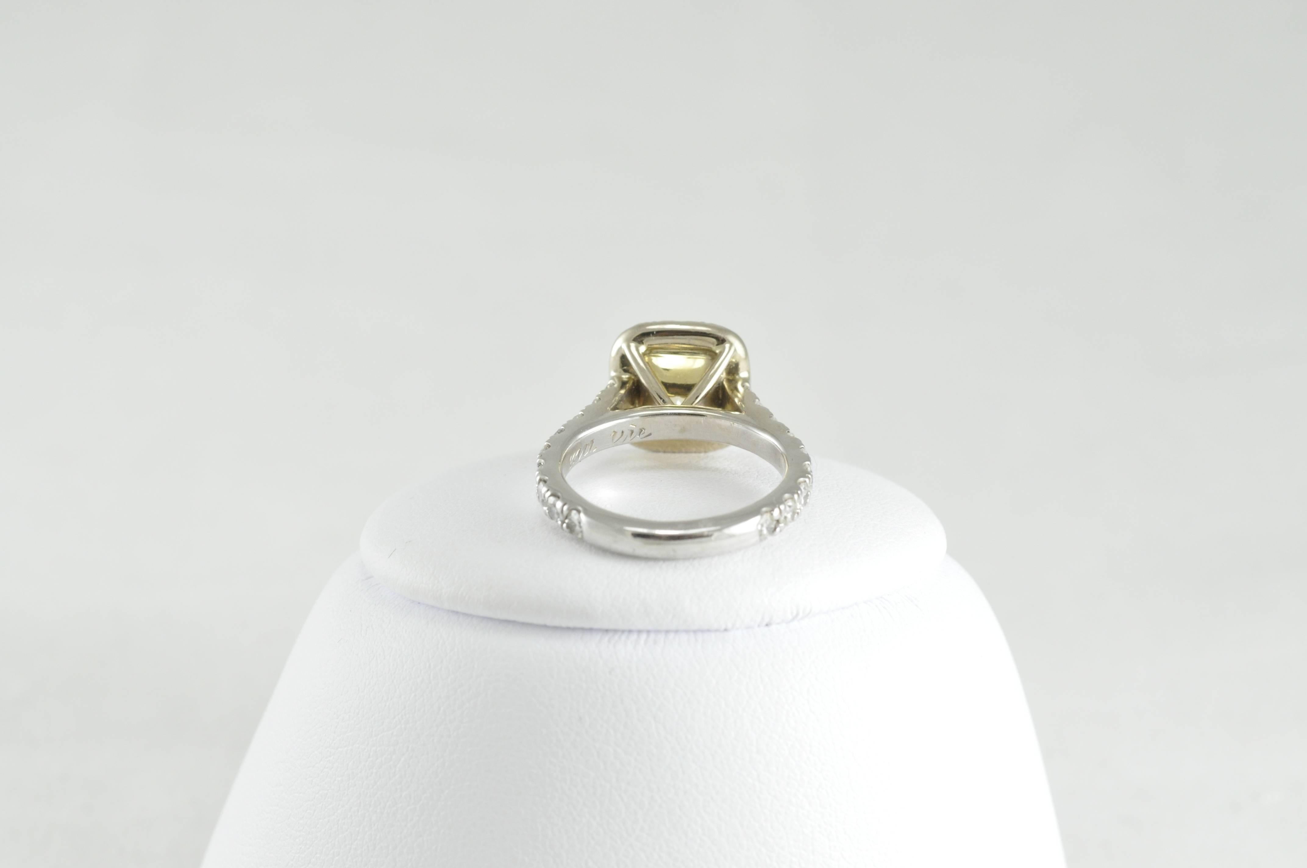 White Gold and Yellow Diamond Engagement Ring 1