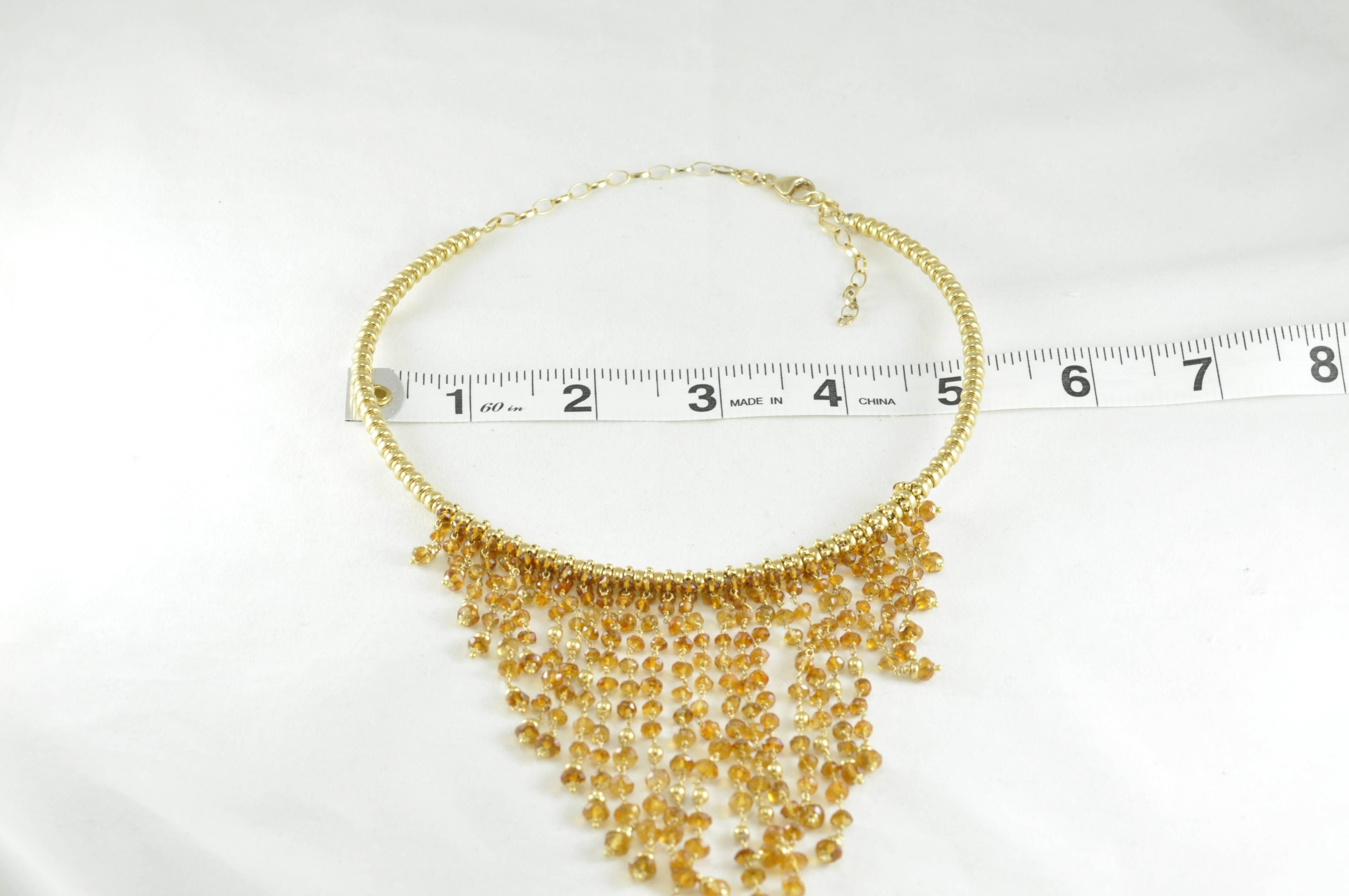 Women's Citrine Dangle Bead Necklace