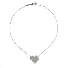 Francesca Grima Diamond White Gold Pixel Heart Necklace