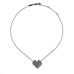 Francesca Grima Black Gold and Diamond Pixel Heart Necklace