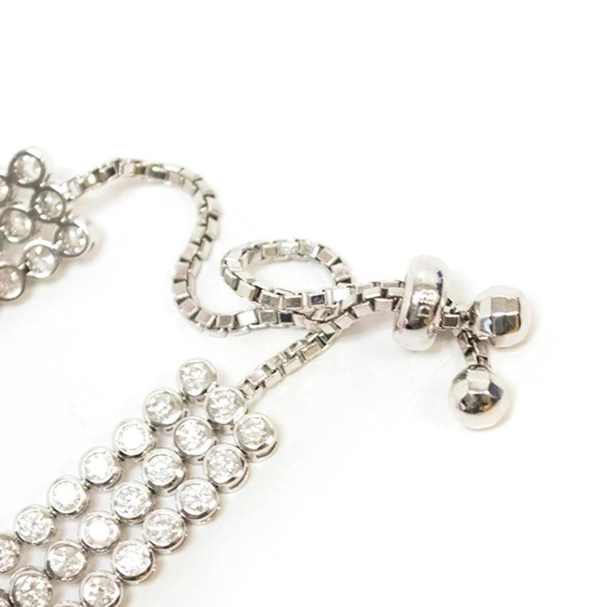 Women's Bespoke White Gold Triple Row Diamond Tennis Bracelet For Sale