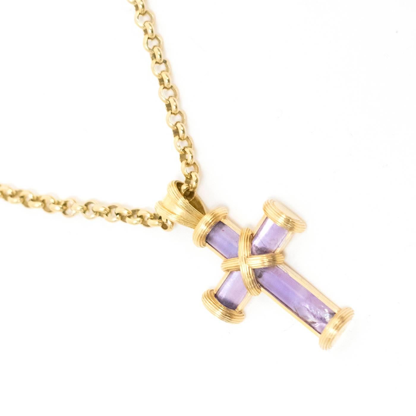 Theo Fennell Gold and Amethyst Cross For Sale 2